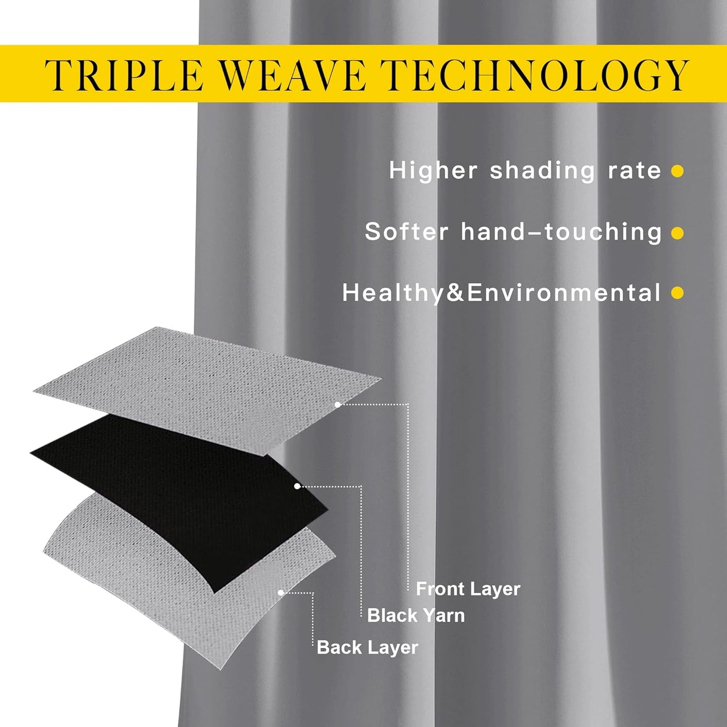 NICETOWN Room Darkening Silver Grey Curtains for Living Room - Solid Thermal Insulated Sound Reducing Grommet Curtains Drapes for Bedroom/Patio (2 Panels, W66 x L84)
