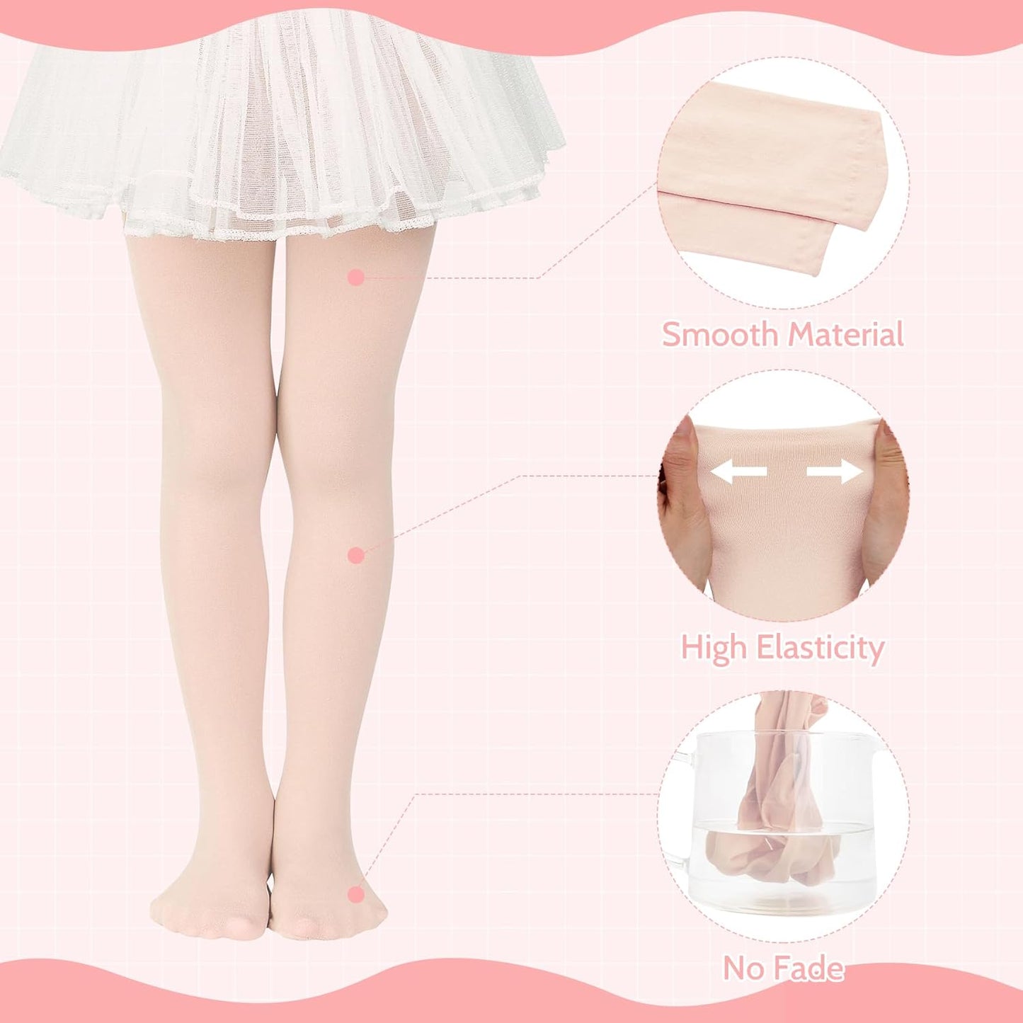 Ultra Soft Toddler Ballet Tights for Girls - Footed Dance Tights Colorful Baby Girls Leggings for Daily Party Halloween 1-6T