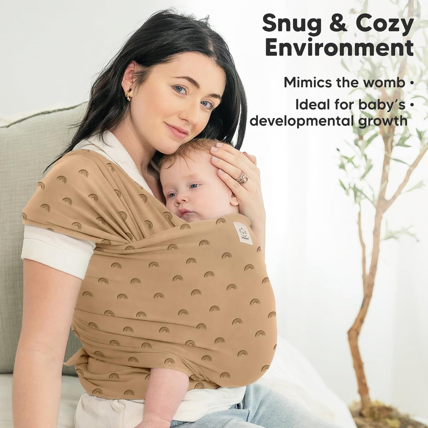 KeaBabies Baby Wrap Carrier - All in 1 Original Baby Carrier Newborn to Toddler Sling, Easy to Wear, Hands Free Bonding, Lightweight, Breathable Infant Wraps (Rainbow)