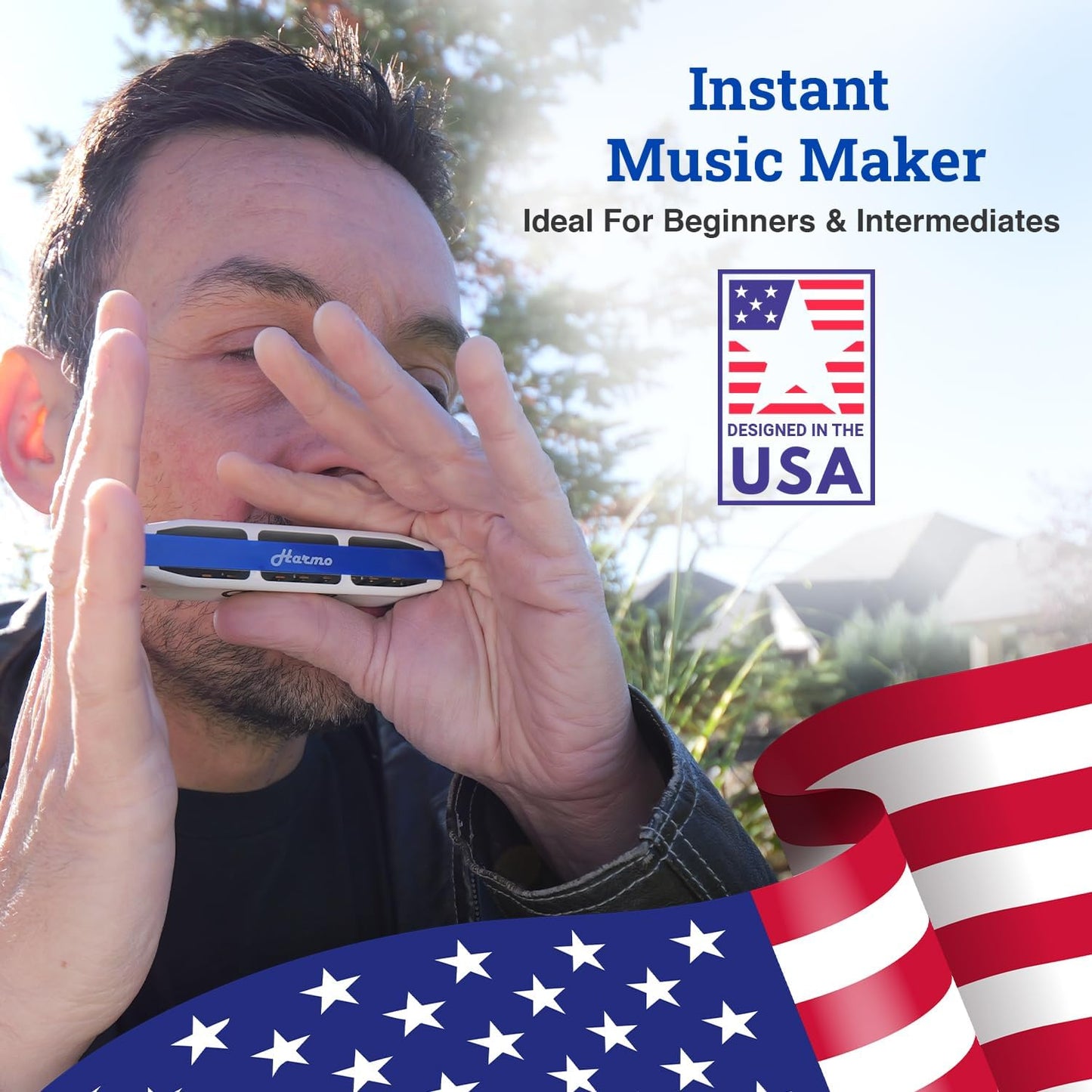 Harmo Polar Diatonic Harmonica Key of A, Paddy Richter Tuning - Specialized for Irish, Bluegrass, Celtic, and Folk Music, Mouth Organ With Case, Harmonica for Kids, Adults, Beginners & Professionals