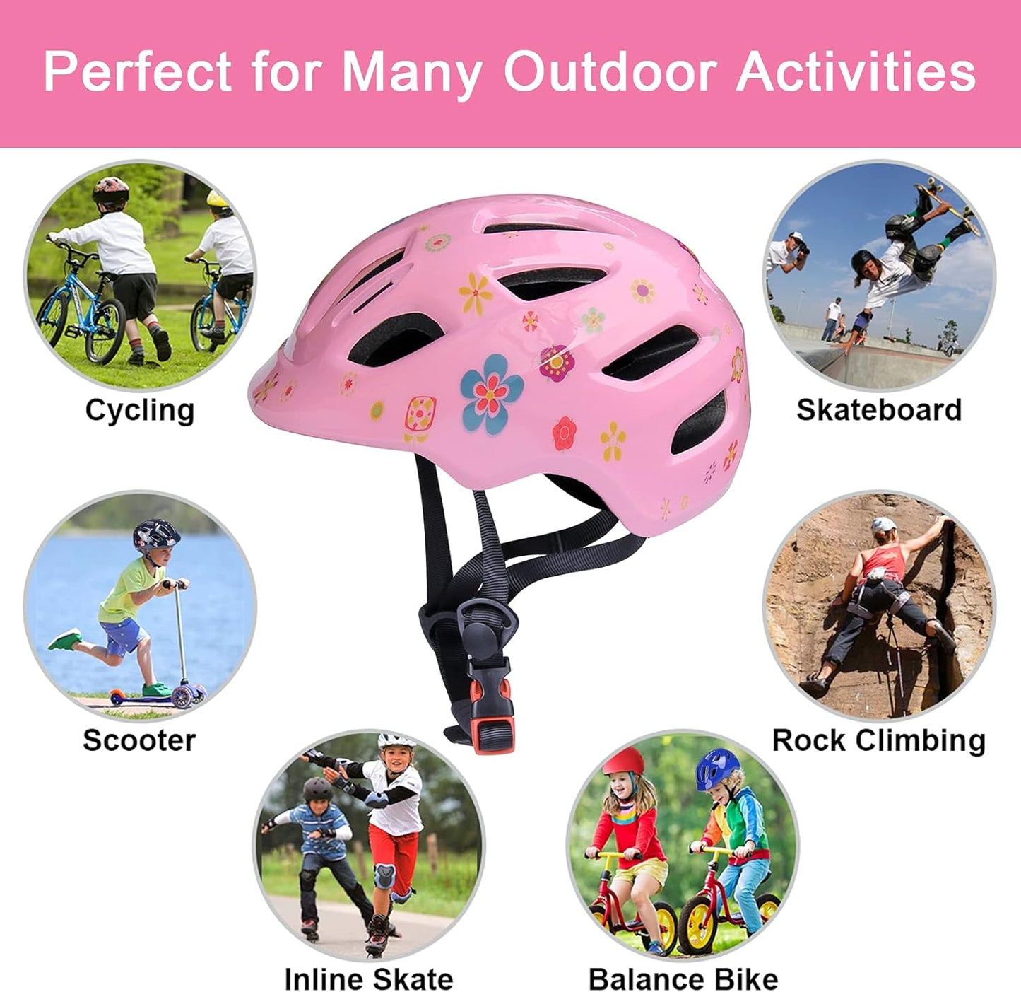 GLAF Baby Bike Helmet Toddler Helmets for 1 Year Old and up Infant Girls Boys Multi Sport Adjustable for Scooter Bicycle Kids Youth Child Skateboard Safety Cycling