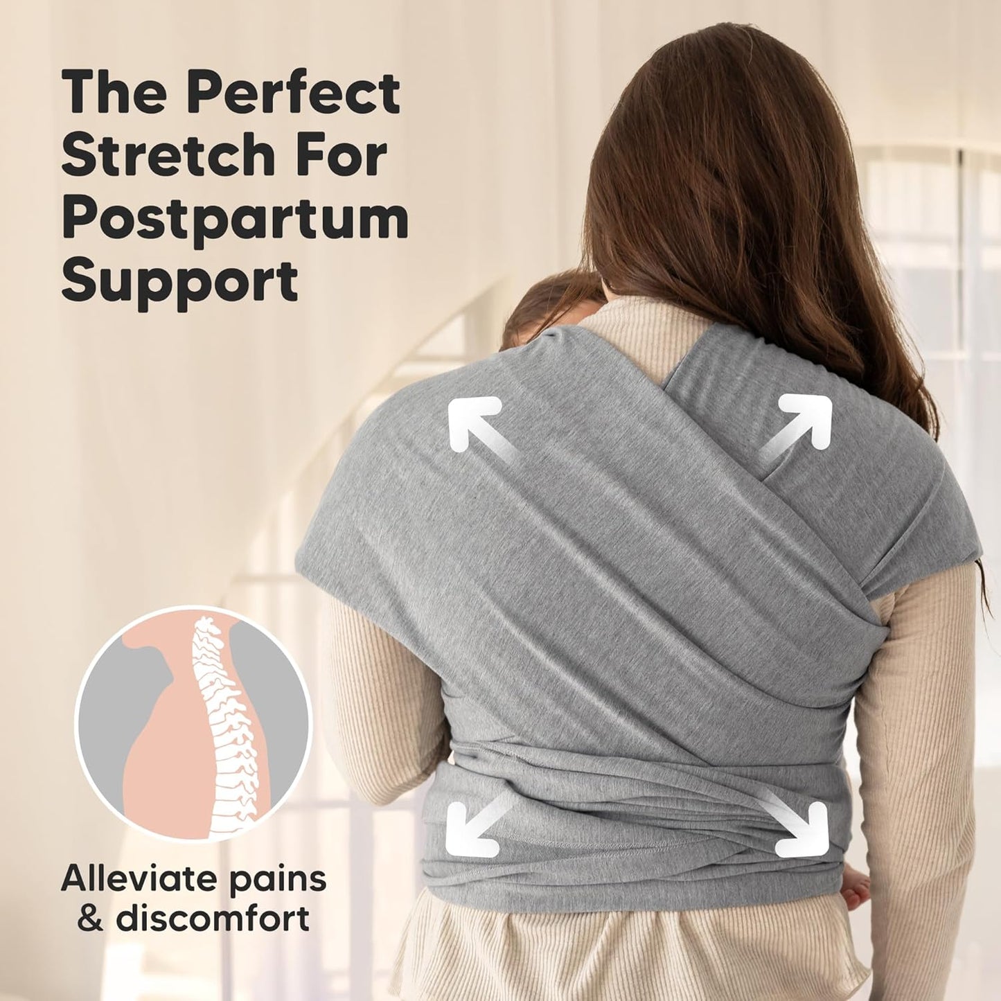 KeaBabies Baby Wrap Carrier - All in 1 Original Baby Carrier Newborn to Toddler Sling, Easy to Wear, Hands Free Bonding, Lightweight, Breathable Infant Wraps (Classic Gray)
