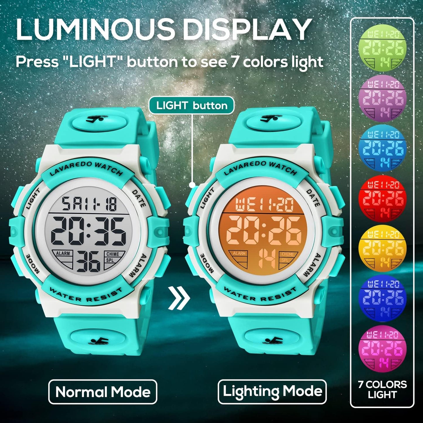 Kids Watch,Boys Watch for 3-15 Year Old Boys,Digital Sport Outdoor Multifunctional Chronograph LED 50 M Waterproof Alarm Calendar Analog Watch for Children with Silicone Band,Kids Gift