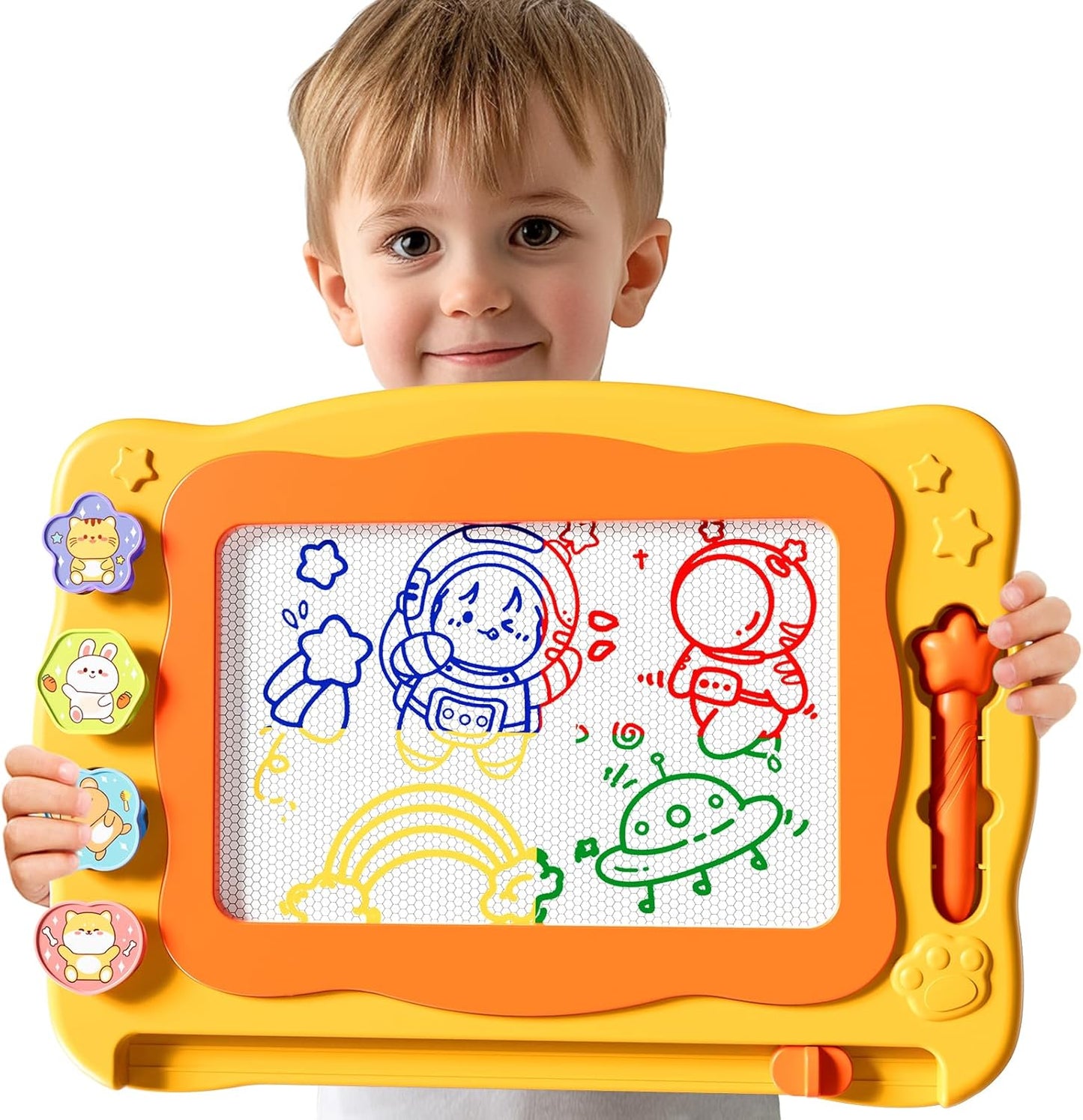 Large Magnetic Drawing Board Toddler Toys for 3 4 5 6 Year Old Kids Girls Boys, Doodle Board Montessori Preschool Educational Travel Toys Gifts for 3 4 5 6 Year Old Etch Sketch Erasable Writing Pad