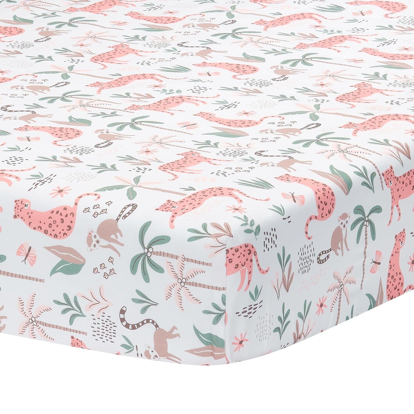 Lambs & Ivy Enchanted Safari Leopard/Lemur Jungle 3-Piece Baby Crib Bedding Set