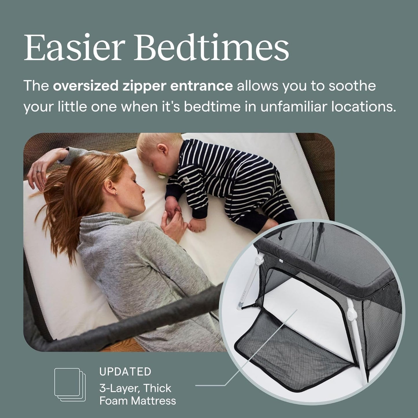 Guava Family Travel Crib includes Lightweight Backpack Design | Certified Baby Safe Portable Crib | Folding Play Yard, Comfy Mattress for Babies, Toddlers | Compact Baby Travel Bed