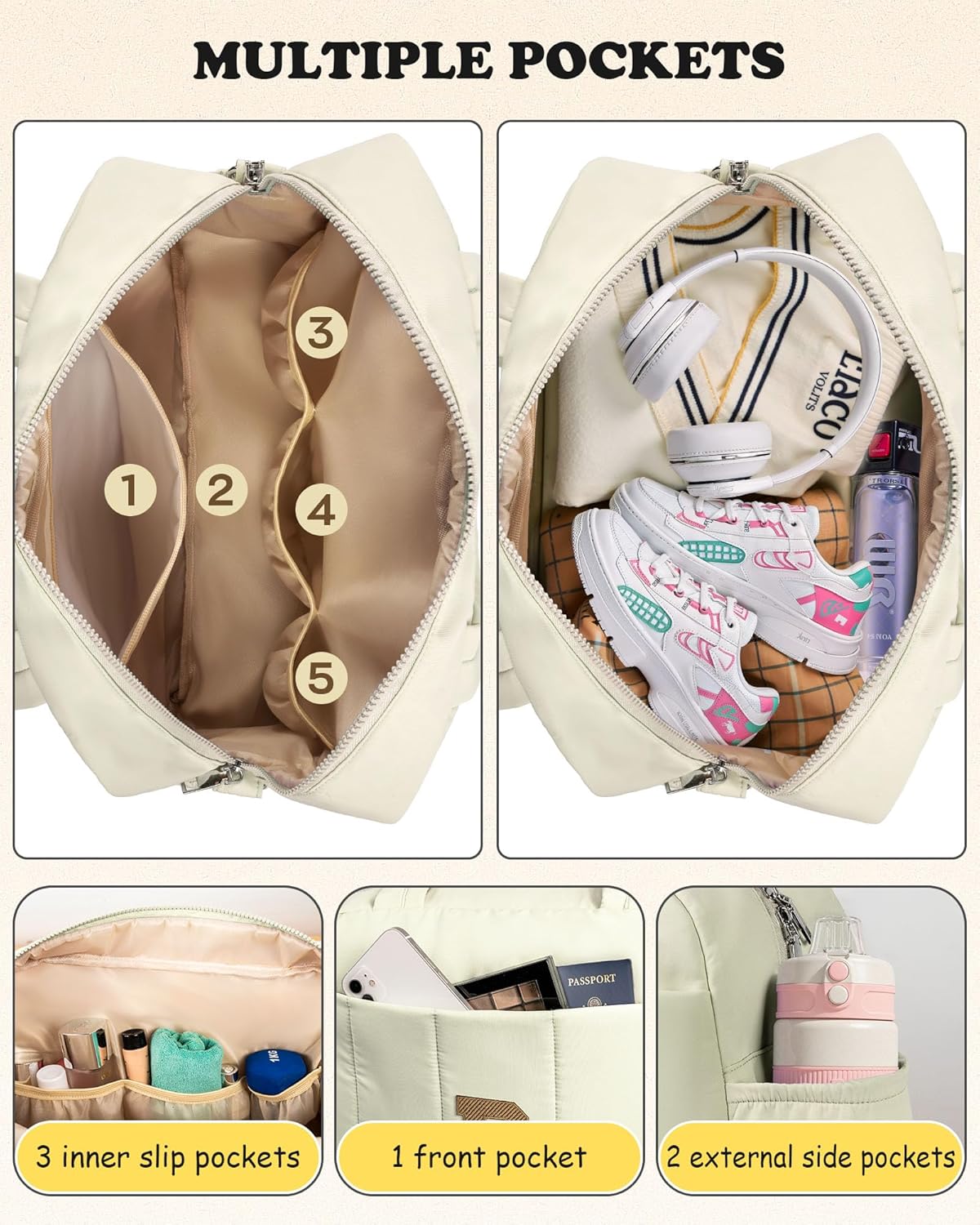 Duffle Bag for Travel Women, Travel Bags，Gifts for Girls-Initial Overnight Bag with Wet Pocket，Lightweight Weekender Bags Personalized Gym Tote with Makeup Pouch
