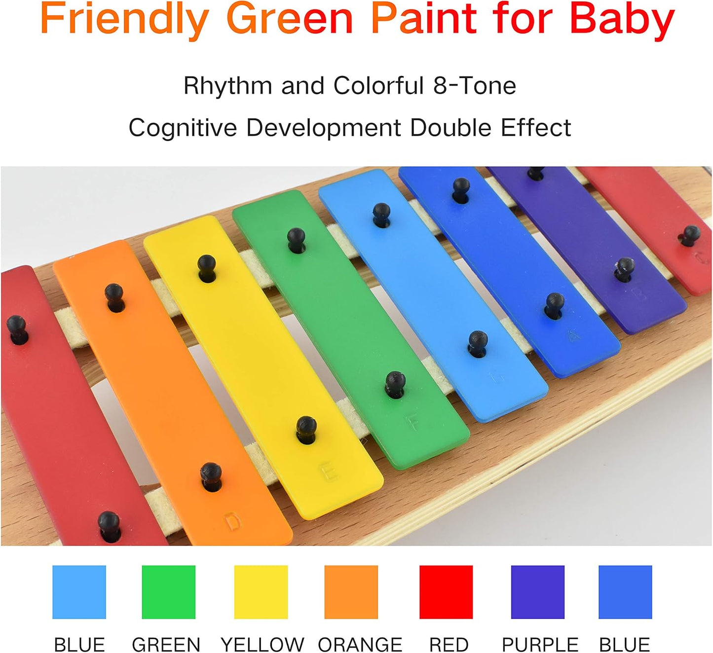 MUSICUBE Xylophone for Kids Wood Xylophone with Mallets Orff Music Instrument for Educational& Preschool Learning Baby Percussion Kit with Professional Tuning for Toddlers Gift Choice for Children age