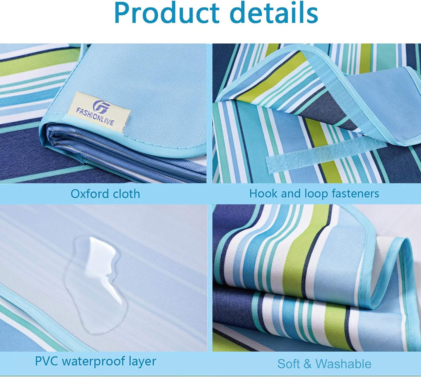 Beach Blanket Extra Large Picnic Blankets Sandproof Waterproof Outdoor Indoor Blanket Lightweight Handy Mat Portable Beach Mat for Camping Hiking Travel Park Grass