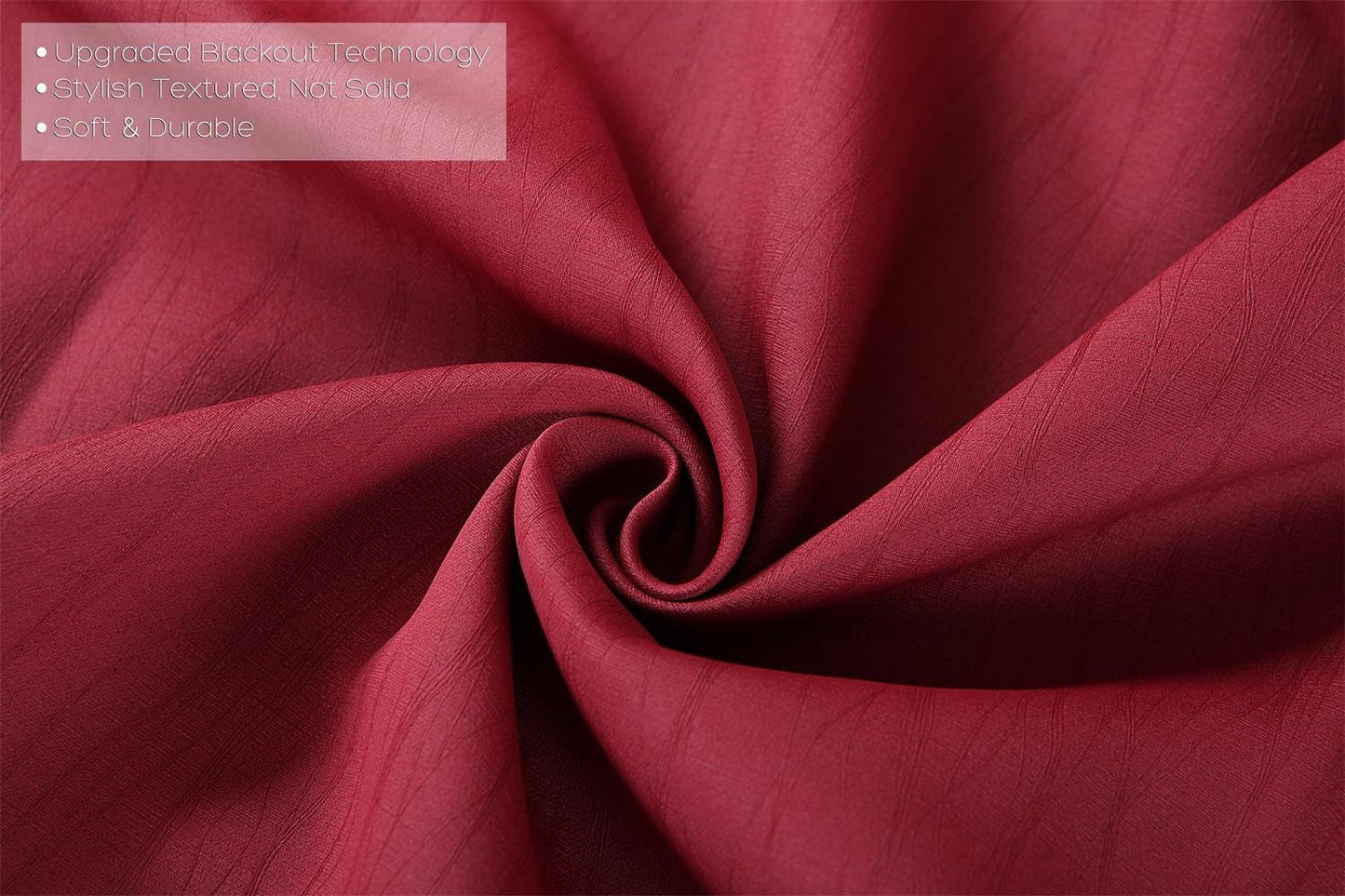 MIUCO Room Darkening Textured Blackout Curtains for Living Room 2 Panels 52x63 Inch Long Burgundy