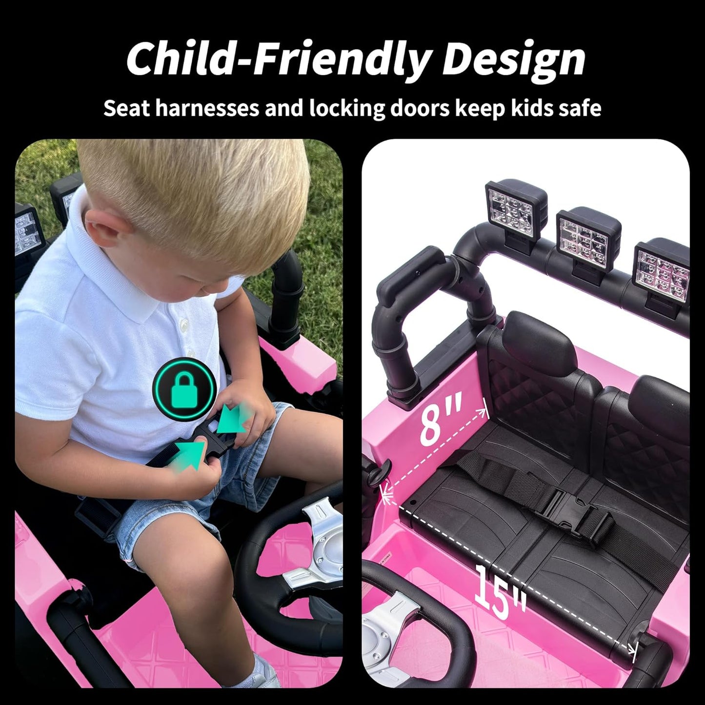 24V Kids Ride on Car, Kids Electric Vehicles Car Ride on Toy Truck for Toddlers w/Remote Control, 400W Motor - Light Pink