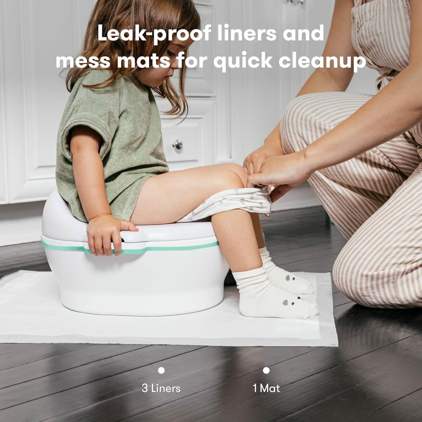 Frida Baby All-in-One Potty | Training Toilet with Toddler Potty Chair, Toilet Seat Topper, Toilet Step Stool, Sink Step Stool, Cleanup Essentials, and Professional Potty Guide