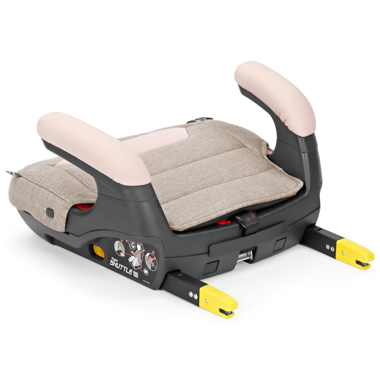 Peg Perego Viaggio Shuttle - Booster Car Seat - for Children from 40 to 120 lbs - Made in Italy - Mon Amour (Pink & Beige)