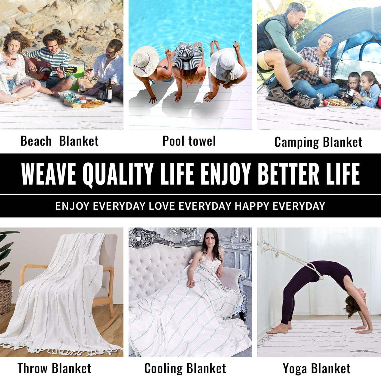 Large Soft Throw Blanket for Airplane Car Travel Europe Mexico Beach Towel Summer Vacation Flight Stuff Plane Accessories Road Trip Necessities Rv Essential Camping Gear Ship Cruise Gear Must Haves