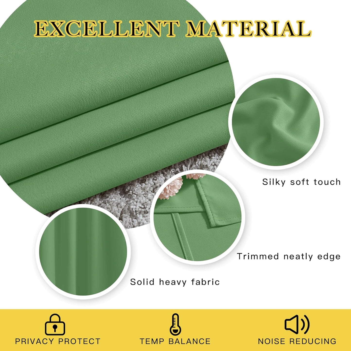 NICETOWN Forest Green Blackout Doorway Curtains 80 inches Long, Grommet Light Blocking Window Treatments Sound Reducing Privacy Drapes for Living Room/Bedroom, 2 Panels, W46 x L80