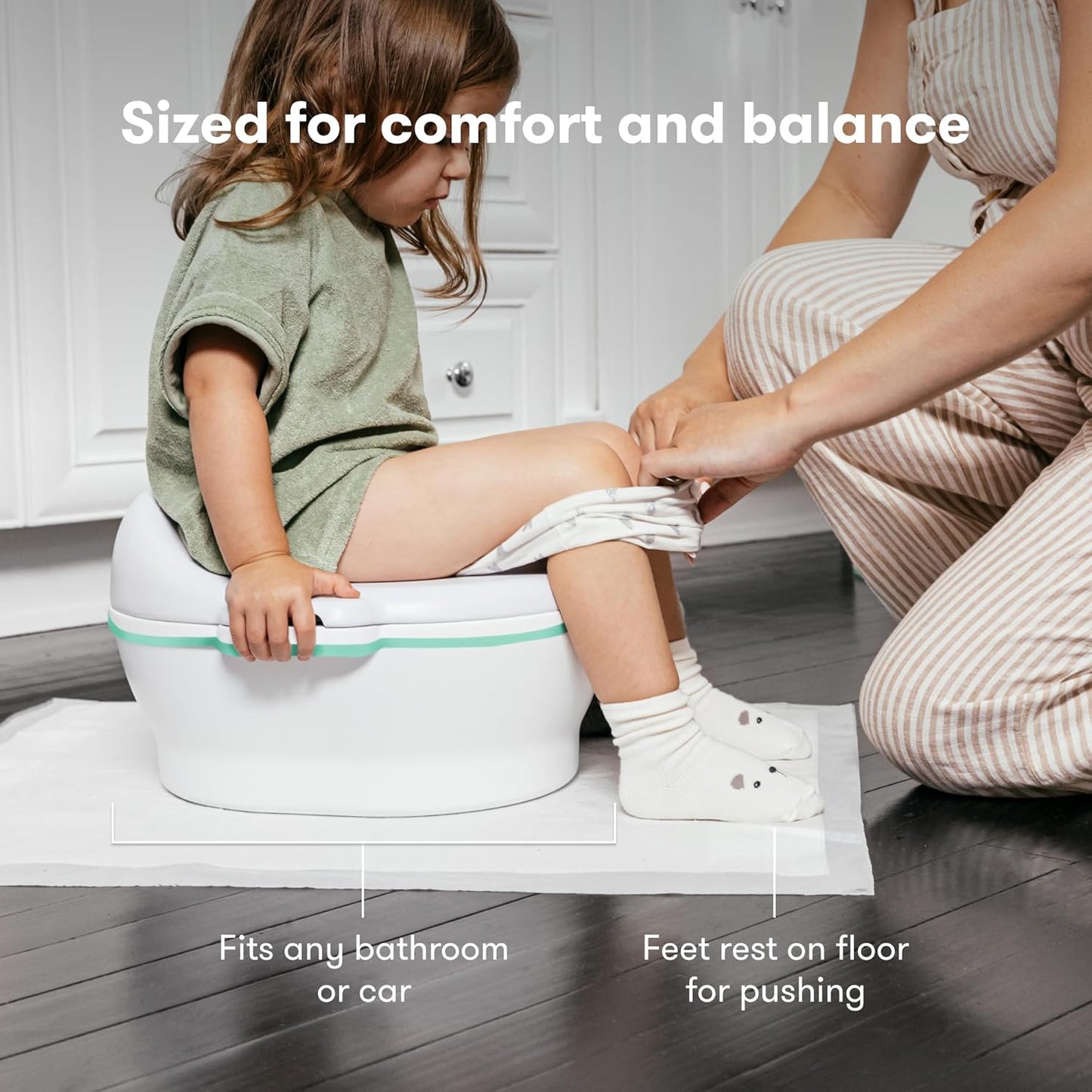 Frida Baby 3-in-1 Grow-With-Me Toddler Potty Training Toilet, Toddler Potty, Toilet Topper Training Seat and Step Stool, Easy-to-Clean Potty Training System
