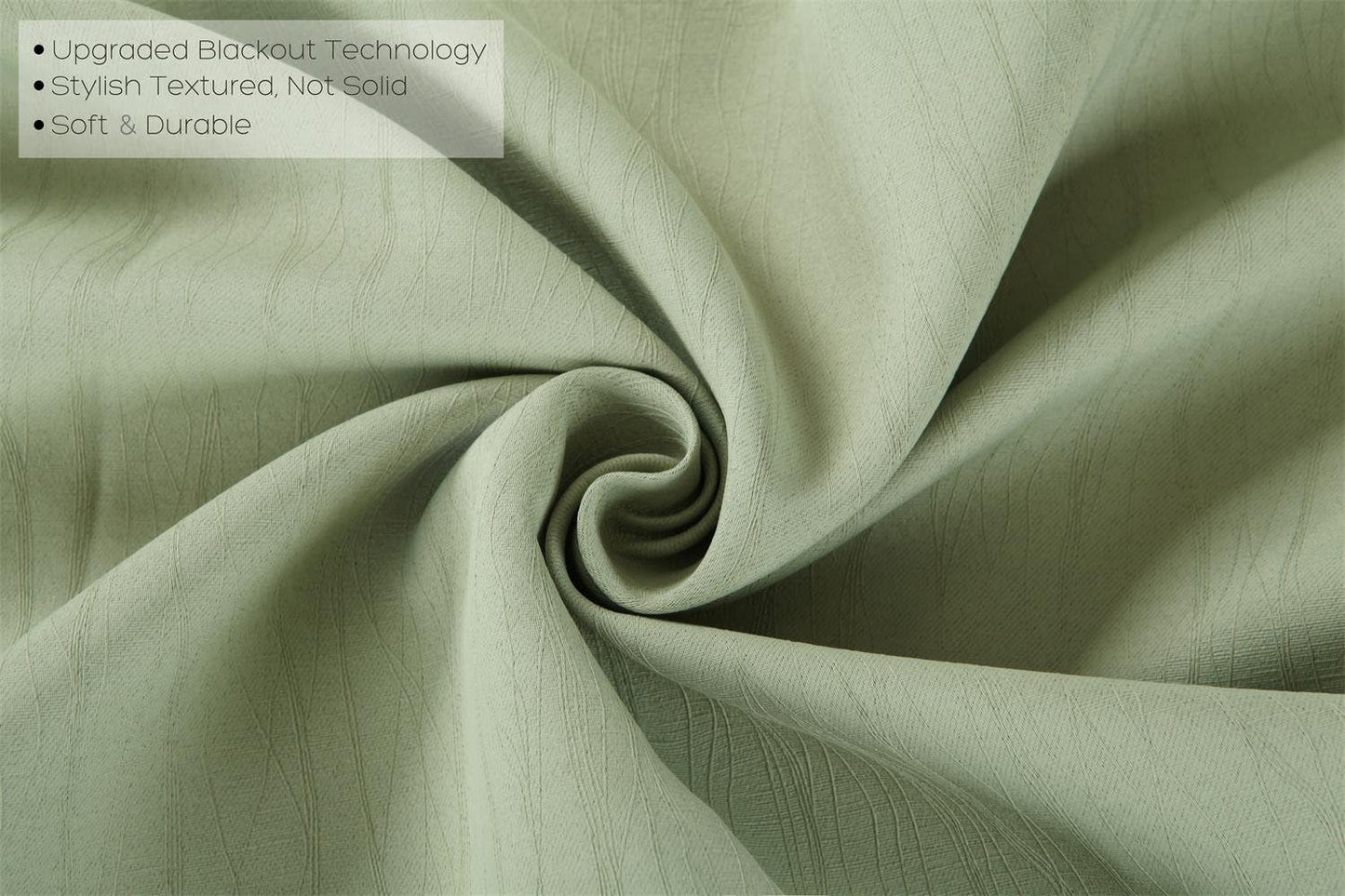 MIUCO Blackout Curtains Room Darkening Curtains Textured Grommet Panels for Kitchen 2 Panels 52x63 Inch Long Sage