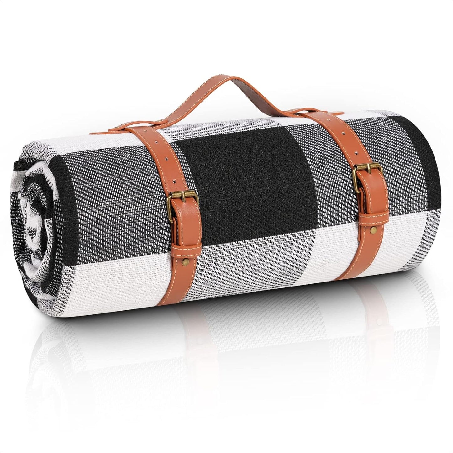 sapsisel 80”x 80” Picnic Blanket Extra Large, Waterproof and Foldable Beach Blanket, 3-Layer Outdoor Blanket for 6 to 8 Adults, for Camping, Park, Beach, Grass, Indoors…