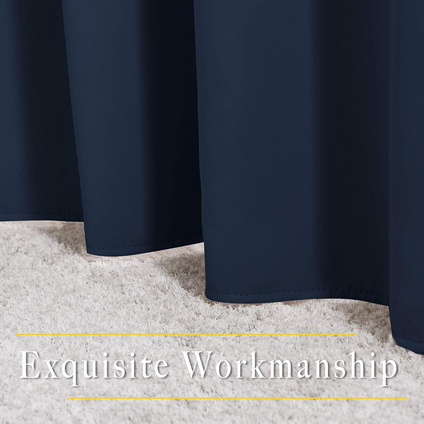 NICETOWN Room Darkening Curtains Blackout 30 inch Curtains for Kitchen, Navy Blue Grommet Solid Window Treatments Sound Reducing for Bedroom, 2 Panels, W37 x L30, 2 Panels