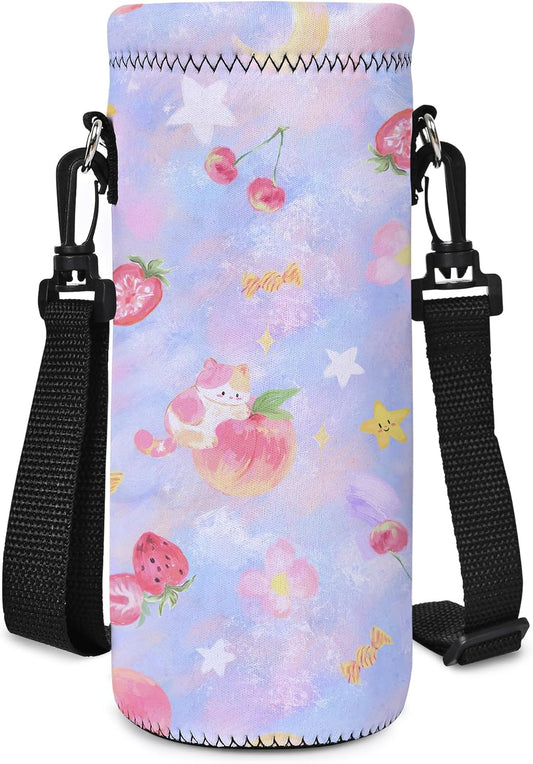 AUPET Water Bottle Bag Carrier,24oz/32oz Insulated Neoprene bottle Sling Holder Case Pouch Cover for 1000ML/750ML Bottles with Shoulder Strap for walking