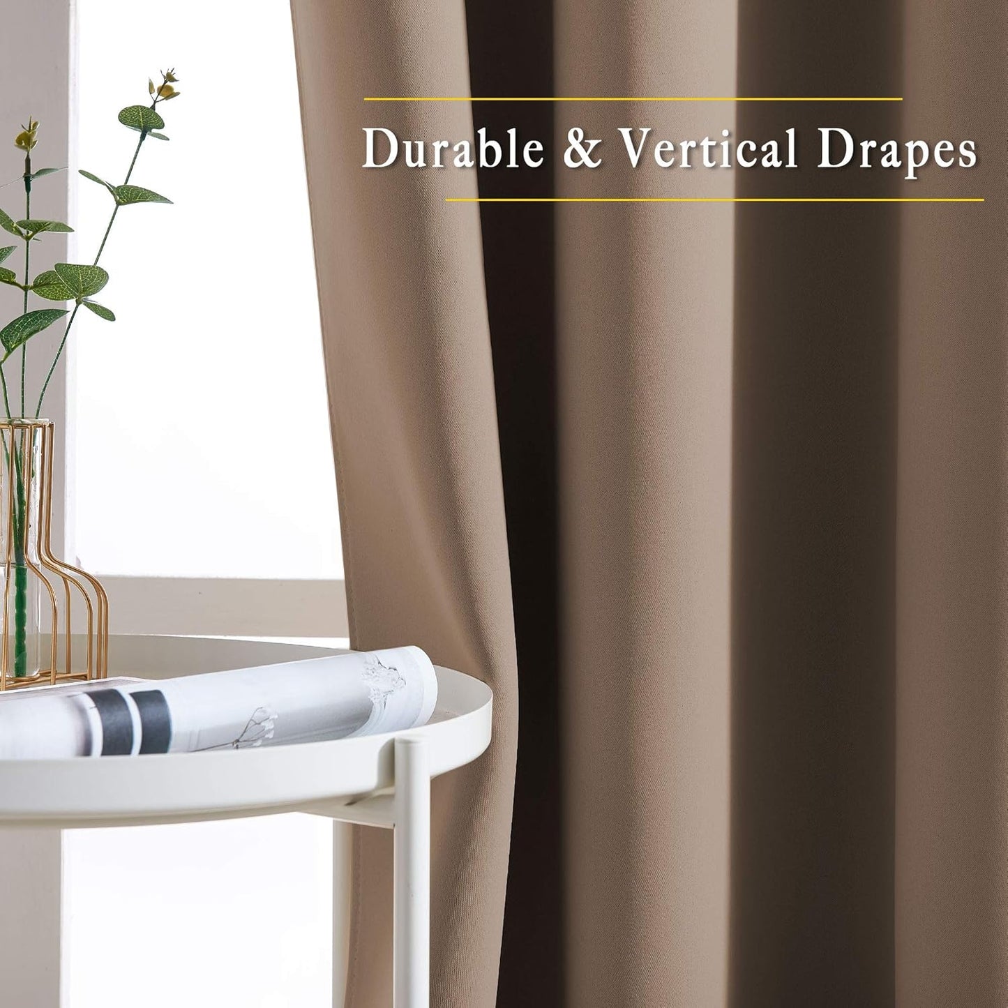 NICETOWN Blackout Draperies Curtains Panels - Window Treatment Thermal Insulated Solid Grommet Blackout Curtains/Panels/Drapes for Bedroom (Set of 2 Panels, 52 by 84 Inch, Cappuccino)