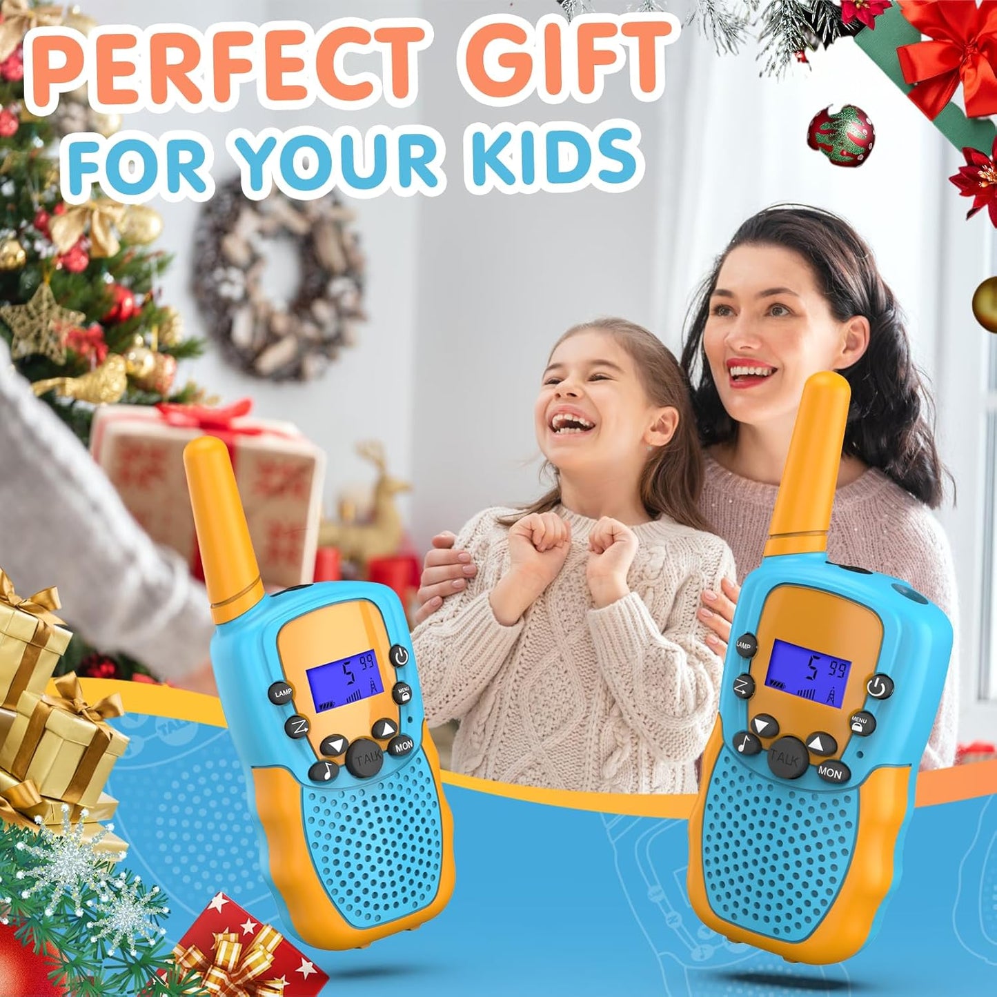 Selieve Toys for 3-12 Year Old Boys Girls, Walkie Talkies for Kids 22 Channels 2 Way Radio Toy with Backlit LCD Flashlight, 3 Miles Range for Outside, Camping, Hiking