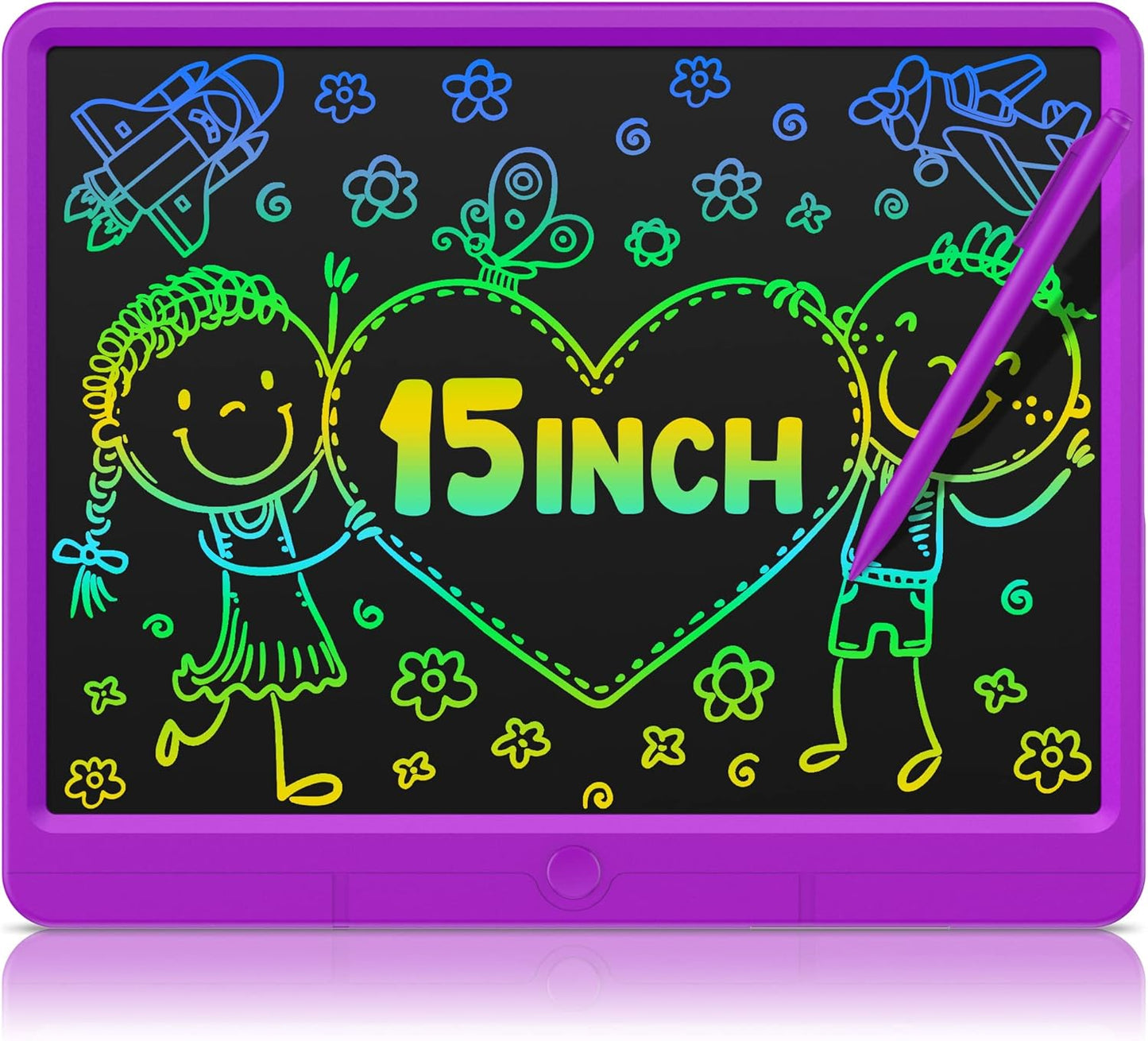GIGART LCD Writing Tablet 15 Inch Drawing Tablet Magic Doodle Board Drawing Pad, Electronic Writing Board, Educational Toys Gifts for Kids and Adults at Home,School and Office（Purple）