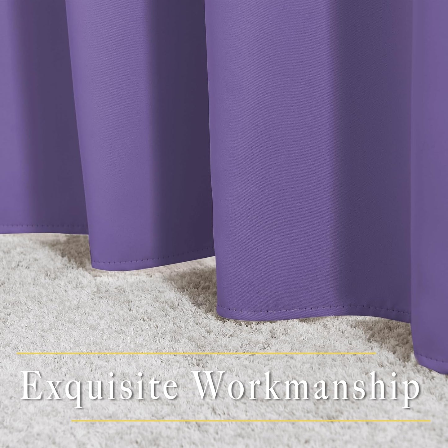 NICETOWN Lilac Purple Blackout Doorway Curtains 80 inch Length 2 Panels, Grommet Light Reducing Thermal Insulated Privacy Door Curtains Window Treatments for Bedroom, W46 x L80