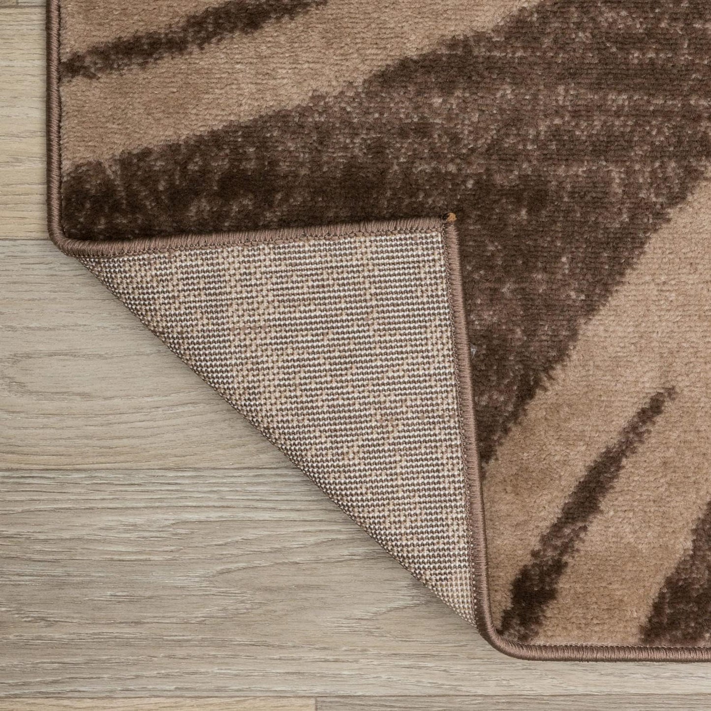Rugshop Modern Wavy Circles Design Area Rug 12' x 15' Brown