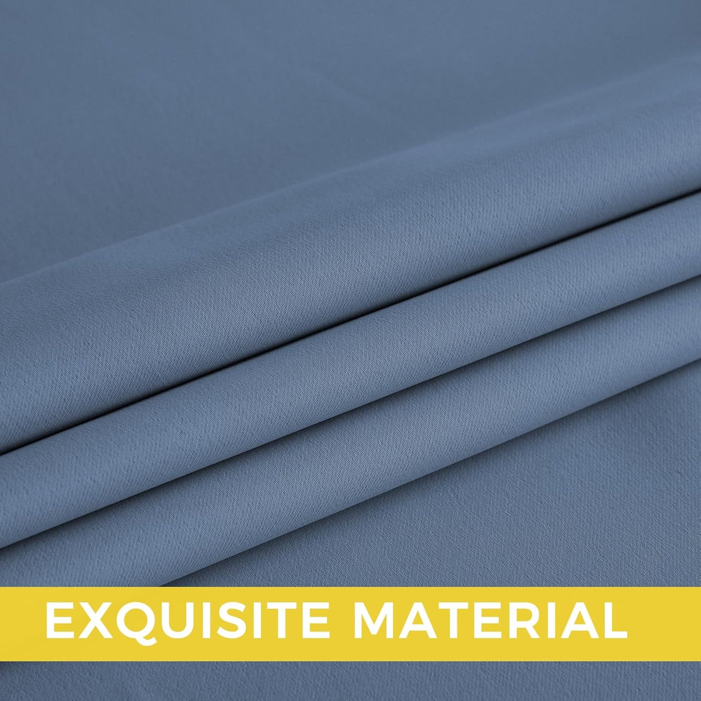 NICETOWN Blue Blackout Thermal Grommet Curtains, Sound Reducing Light Blocking Shades for Living Room, Bedroom, Closet, Kids Room, Boys Room - Durable, 2 Panels, W52 x L84, Stone Blue