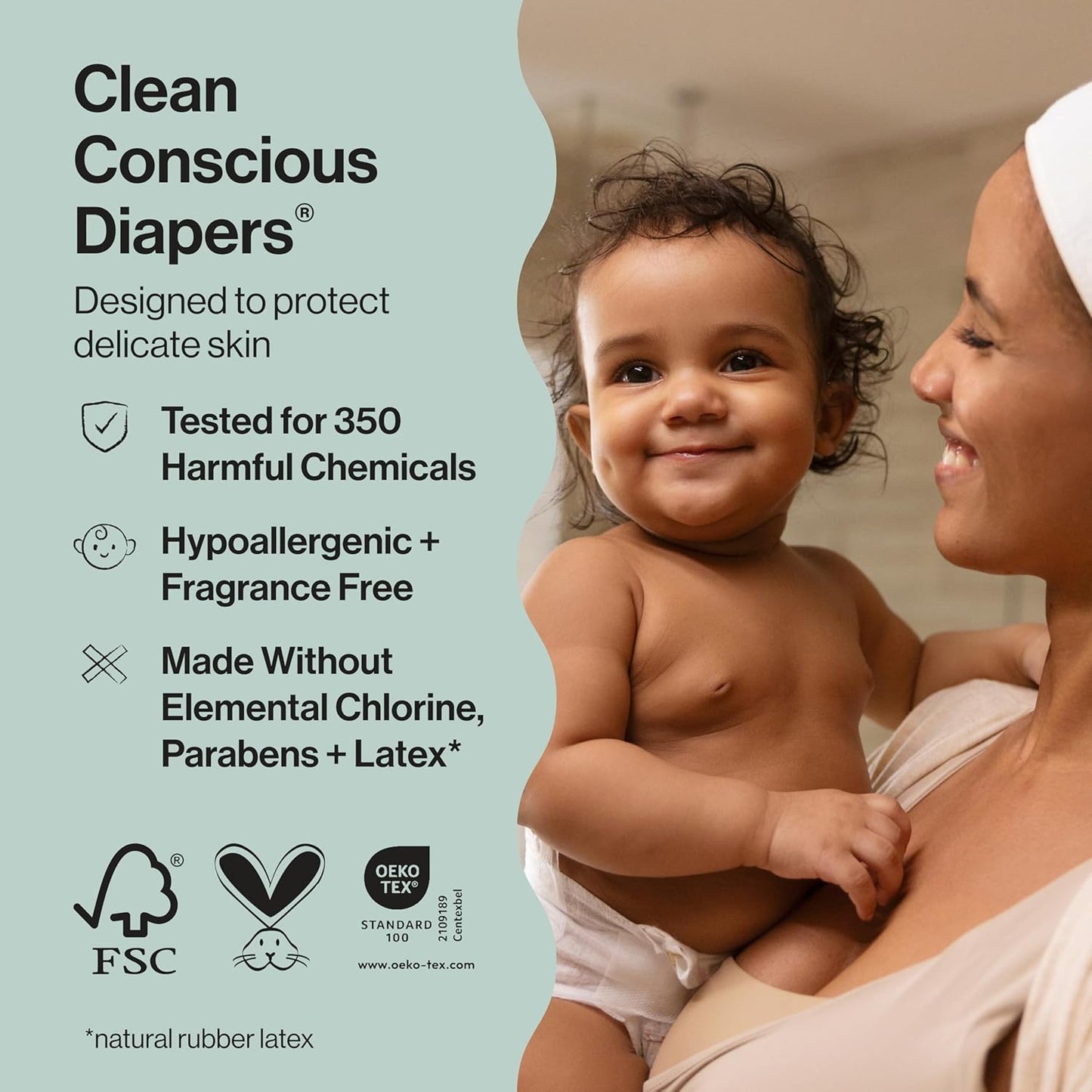 The Honest Company Clean Conscious Diapers for Delicate Skin | Up to 100% Leakproof | Hypoallergenic, Fragrance Free | Gender Neutral | Super Club Box, Size 1 (8-14 lbs), 136 Count (Prints May Vary)