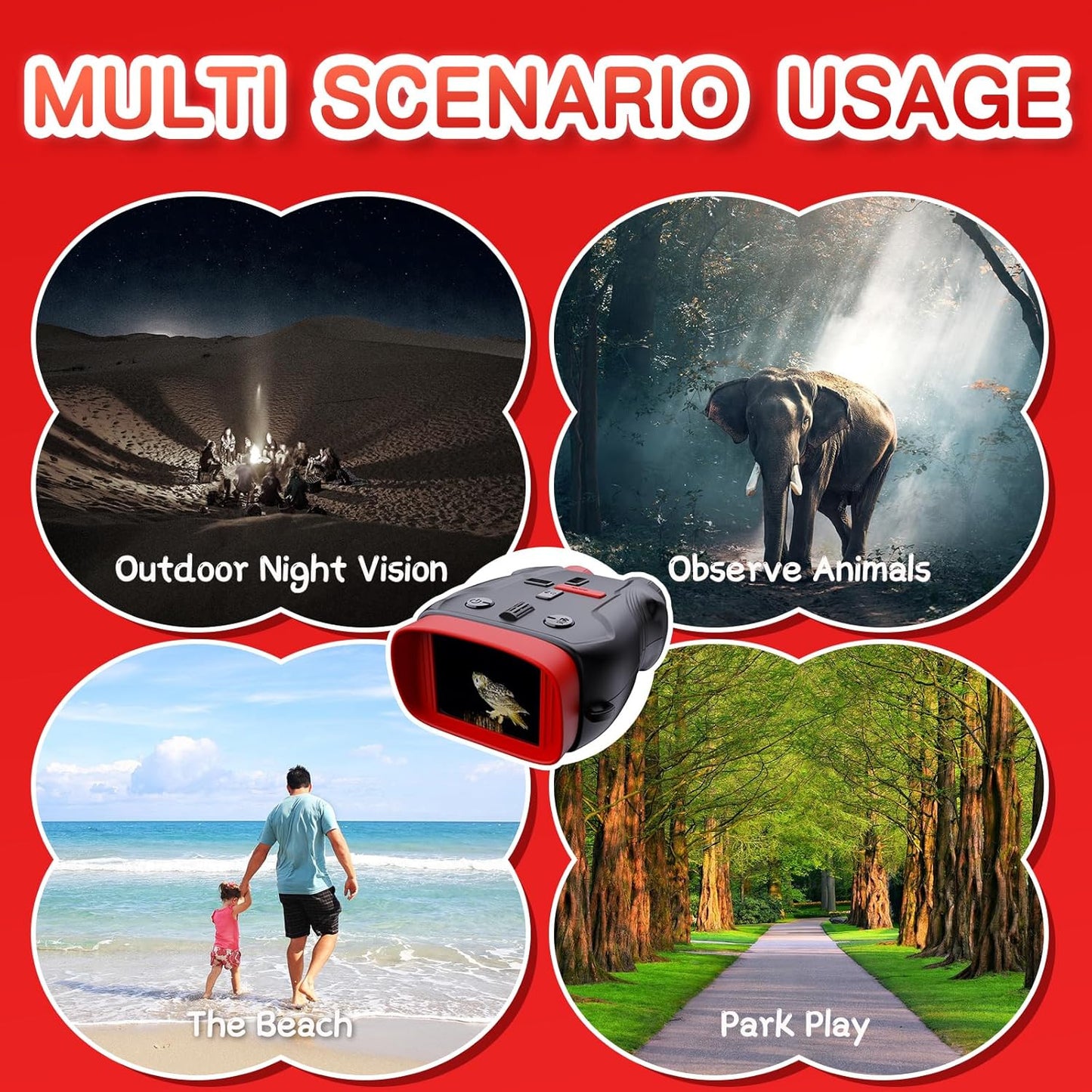 Night Vision Goggles for Kids Gifts with 32GB Card,Birthday Ideas Present 5X Zoom Kids Camera Night Vision Binoculars