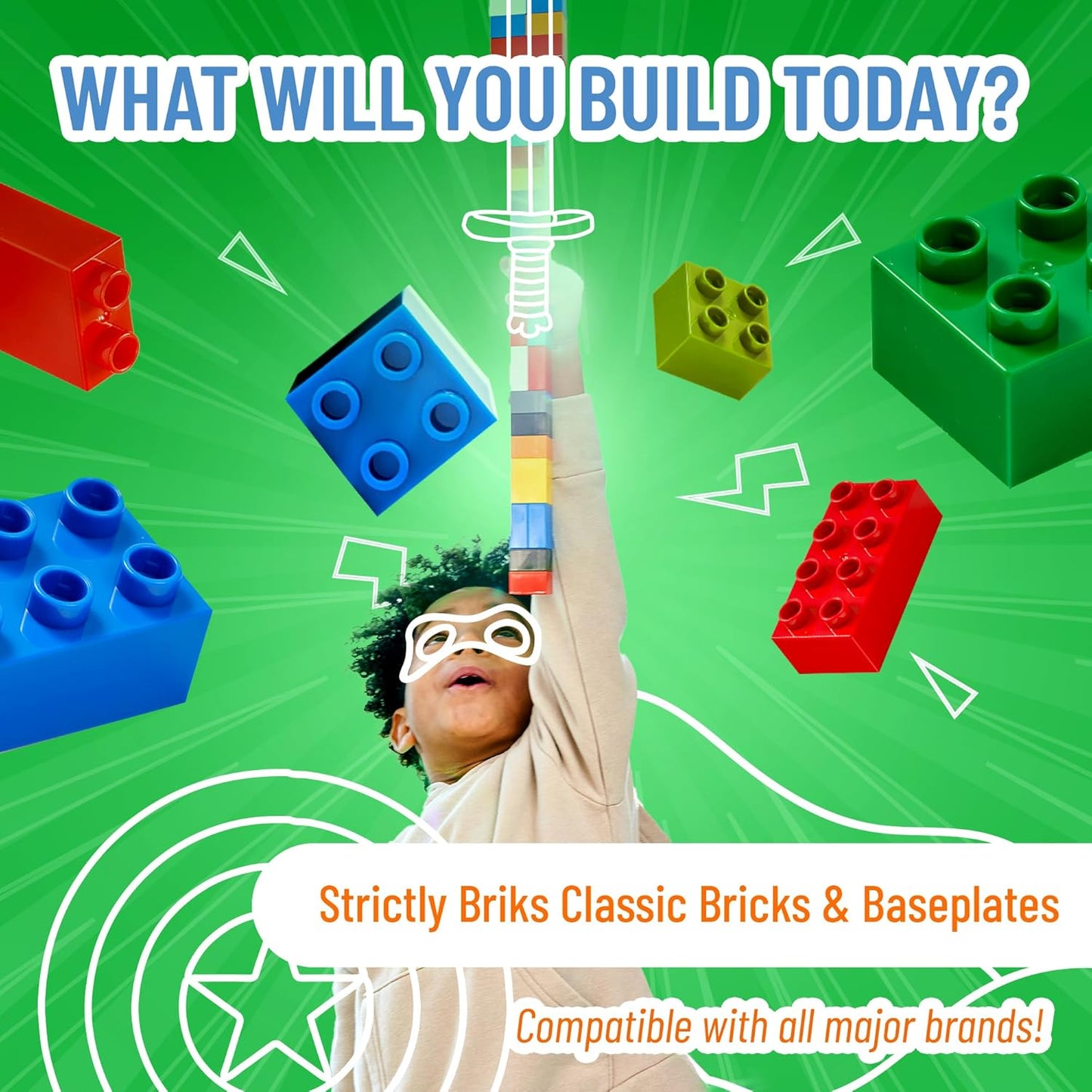 Strictly Briks Classic Bricks 2x4 Starter Kit - 96 Blue Pieces - Creative Building Set for STEM Learning - Compatible with Lego & Major Brick Brands