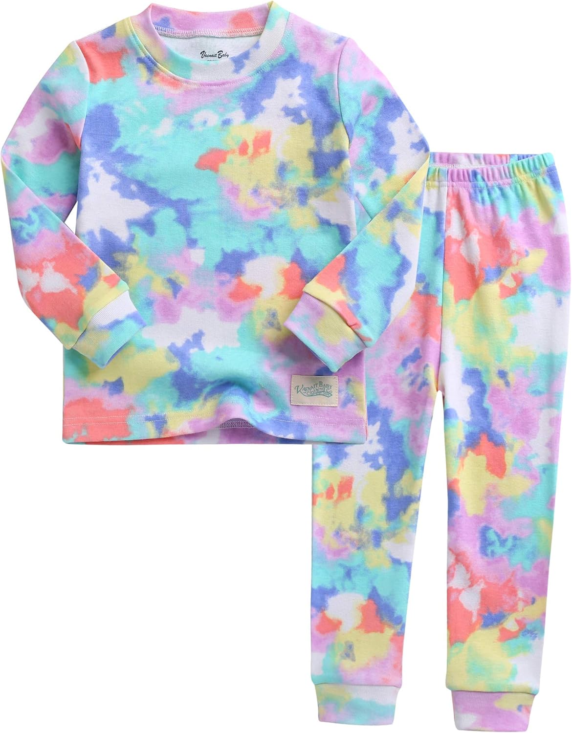 VAENAIT BABY 12M-12Y Toddler Kids Boys Girls 100% Cotton Marbling Tiedye Sung Fit Sleepwear Pajamas 2pcs Pjs Set