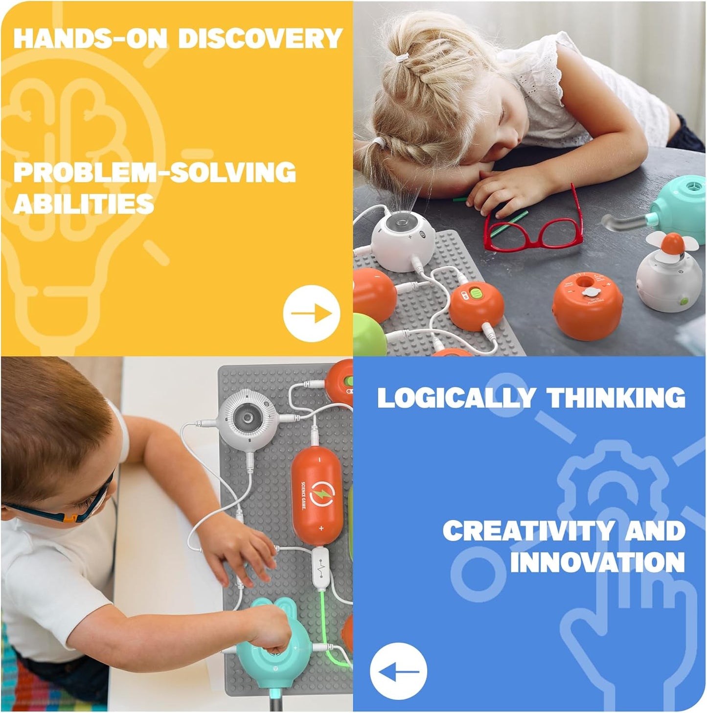 Science Kits for Kids - STEM Kits for Kids, Electronics Exploration Kit, Over 420 Projects, 35 Circuit Parts, STEM Educational Toy Gifts for Kids Boys Girls Ages 3 4 5 6 7 8 9 10 11 12