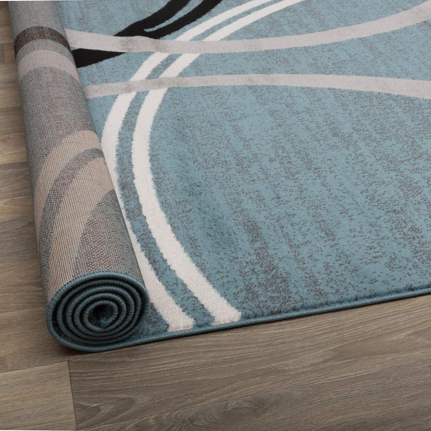 Rugshop Modern Wavy Circles Design Square Area Rug 6'6" x 6'6" Blue