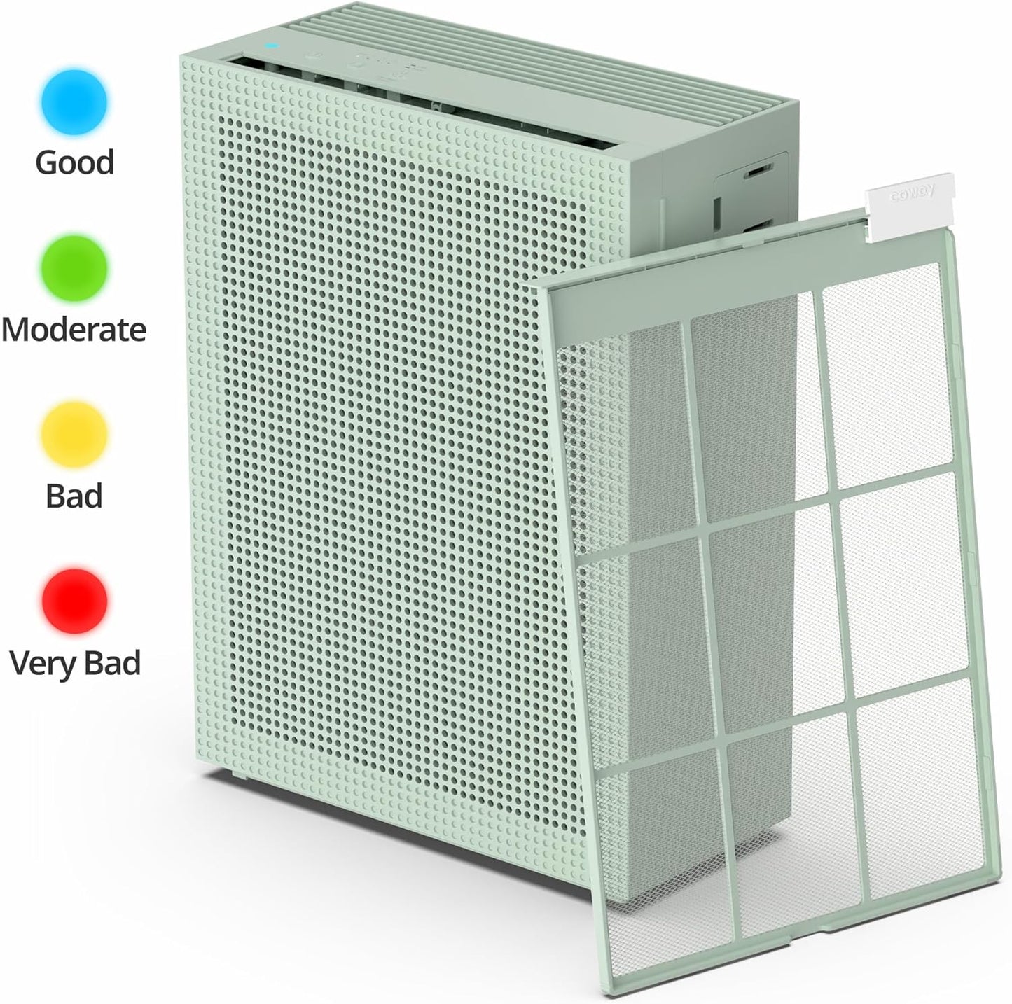COWAY Air Purifiers for Home Bedroom up to 1,035ft² with Washable Filter, True HEPA Filter for Smoke, Pollen, Dander, Smell Air Purifier with Air Quality Monitor, Auto Mode, 3yr Warranty, 150, Green
