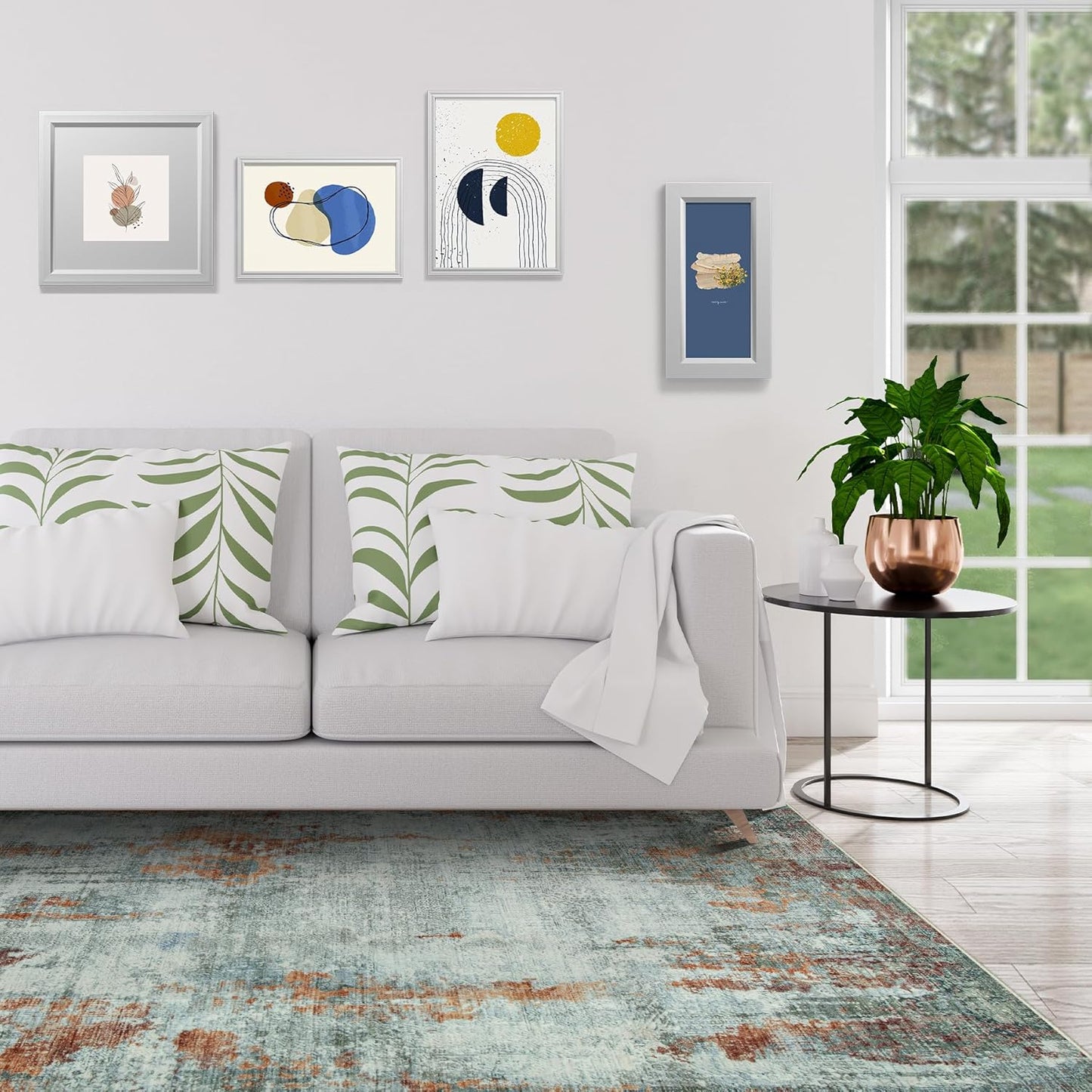 9x12 Area Rugs for Living Room Rug Washable: Modern Large Rug for Dining Room Bedroom Carpet Non Slip 9 by 12 Indoor Abstract Nursery Home Office Red Brown