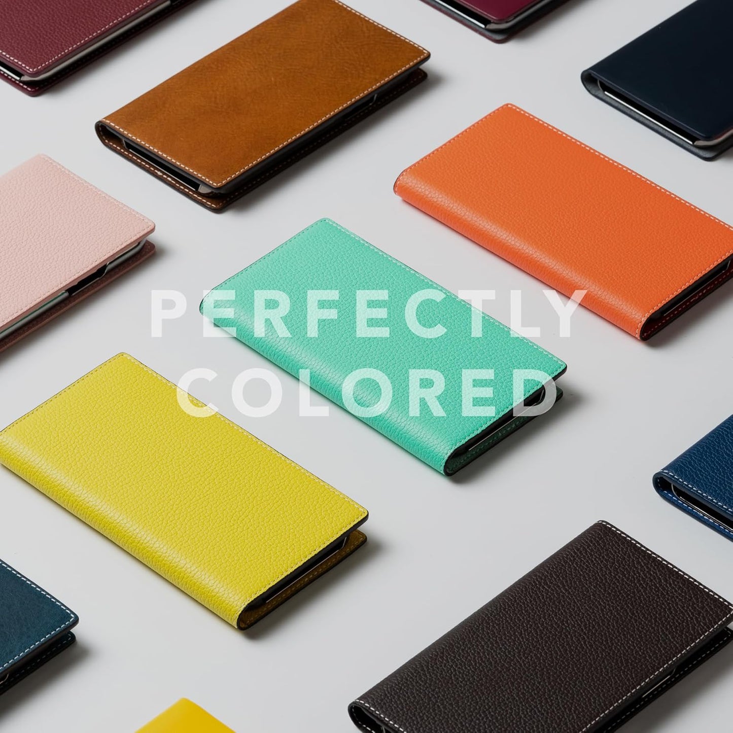 D8 Neon Full Grain Leather Wallet Case for iPhone 15 Pro - [2-in-1] Handcrafted Detachable Diary Style with Magnetic MagSafe Back Cover, Gift Box Included (Coral)