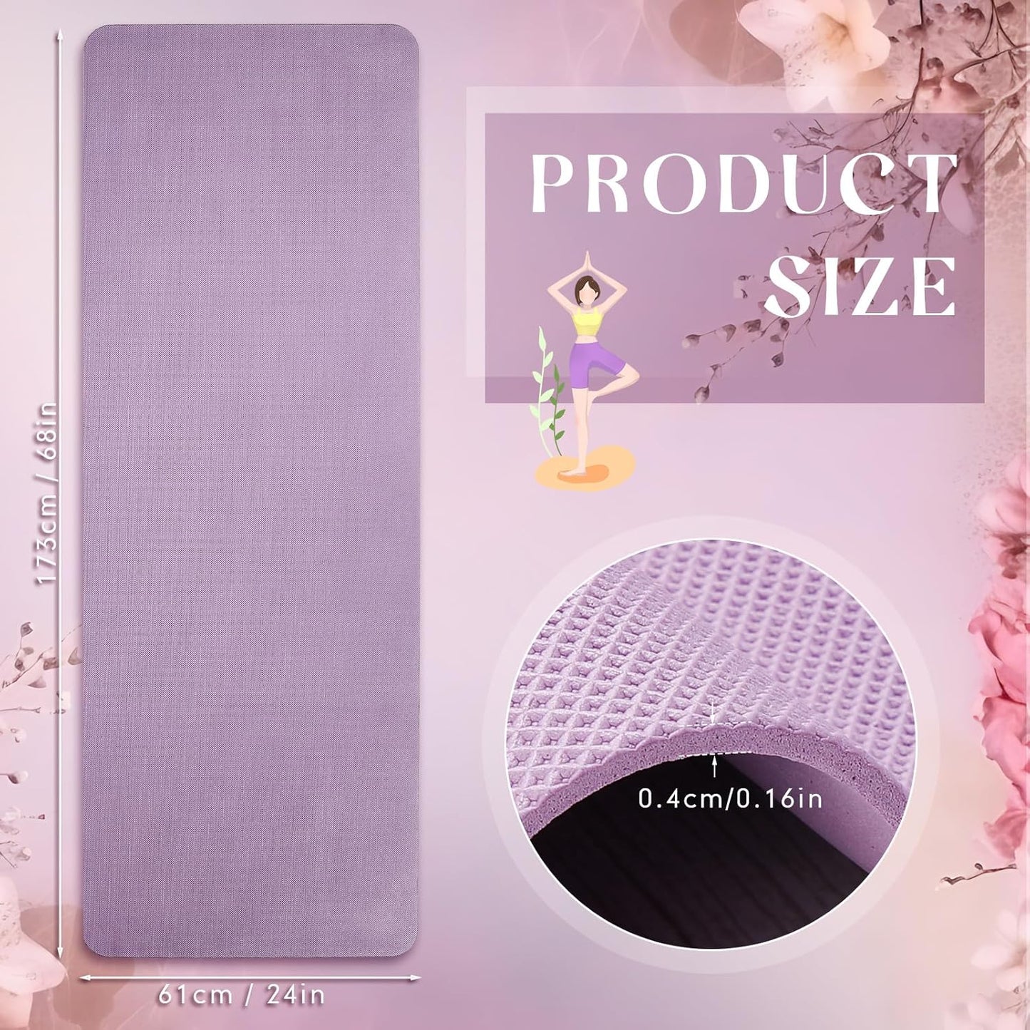 Timgle 6 Pack Yoga Mats Bulk Non Slip Exercise Yoga Mat Thick Anti Slip Tear Resistant Sports Gym for Fitness Stretching Home Workout and Studio
