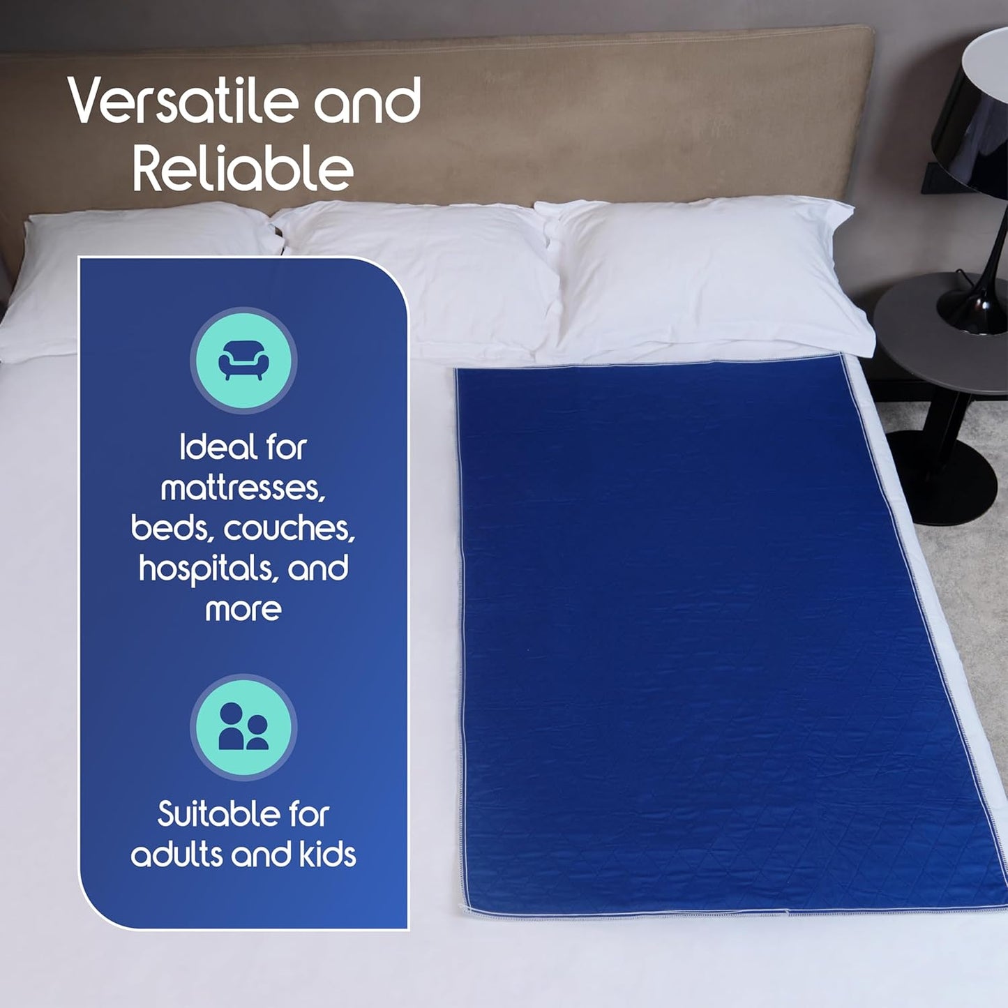 Inspire Waterproof Mattress Protector, Dark Colored to Hide Stains, Extra Large 34 x 54, Quilted Bed Pad for Incontinence Washable, for Adults and Kids