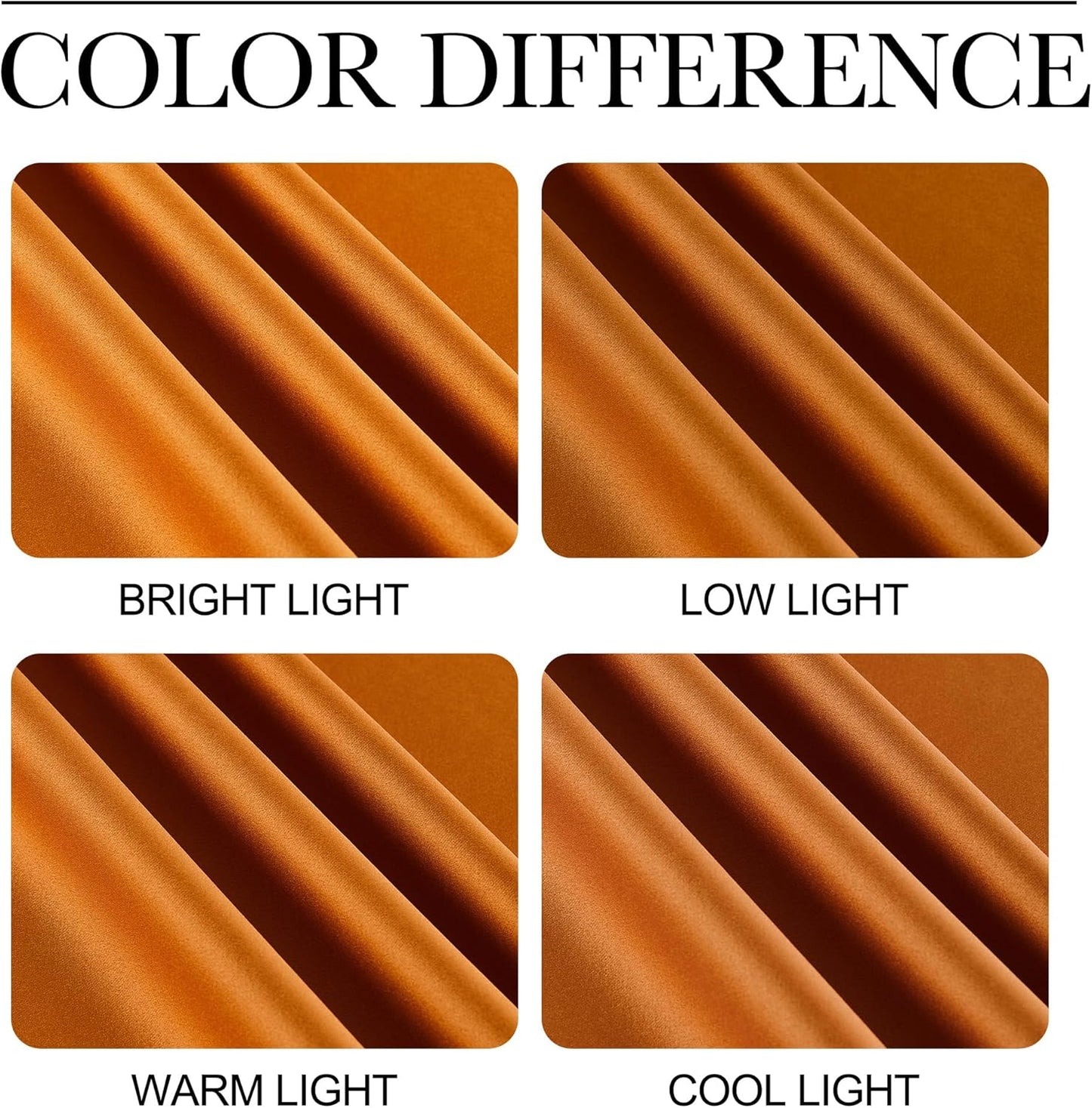 NICETOWN Room Darkening Orange Curtains 63 inches Long - Grommet Faux Silk Thermal Drapes Light Reducing Energy Saving Privacy Window Treatments for Bedroom, 2 Panels, W52 x L63