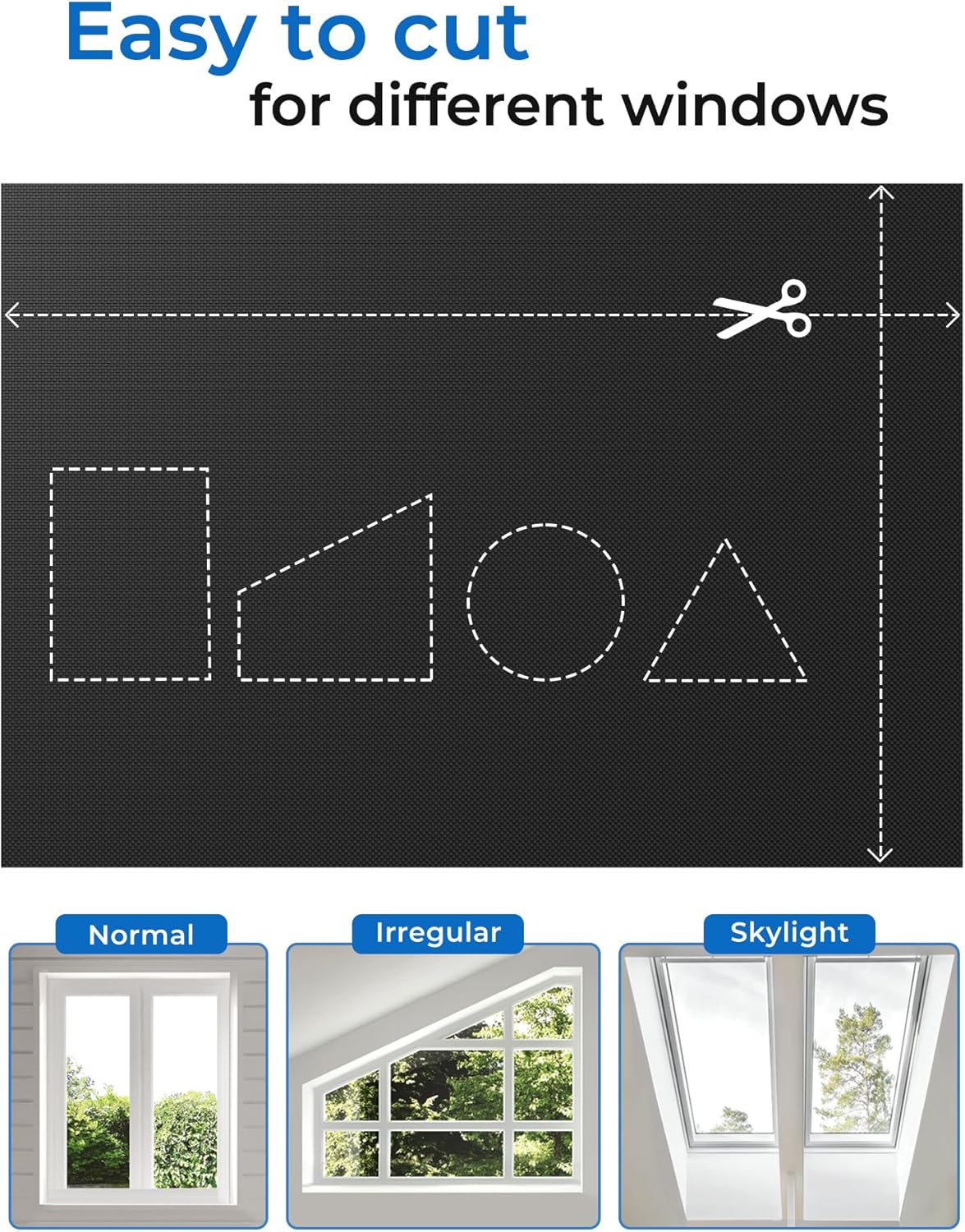 Sumobaby Blackout Curtains for Bedroom Portable 39"x36",No Drill Blackout Shades with Upgraded Hook&Loop Tapes,100% Black Out Window Cover,Thermal Insulated Blinds for Bedroom,Nursery(1 Panel,Black)