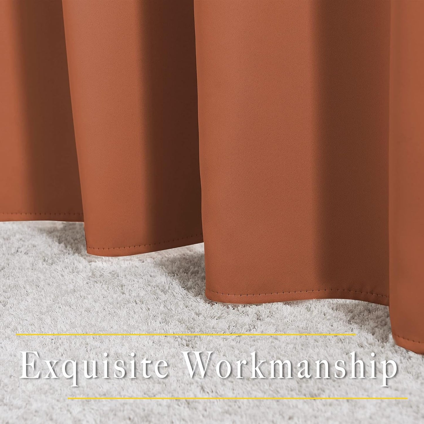 NICETOWN Blackout Curtain Panels 95" L - Window Treatment Energy Saving Thermal Insulated Solid Grommet Blackout Drapes for Living Room (Burnt Orange, 1 Pair, 80 by 95-Inch)