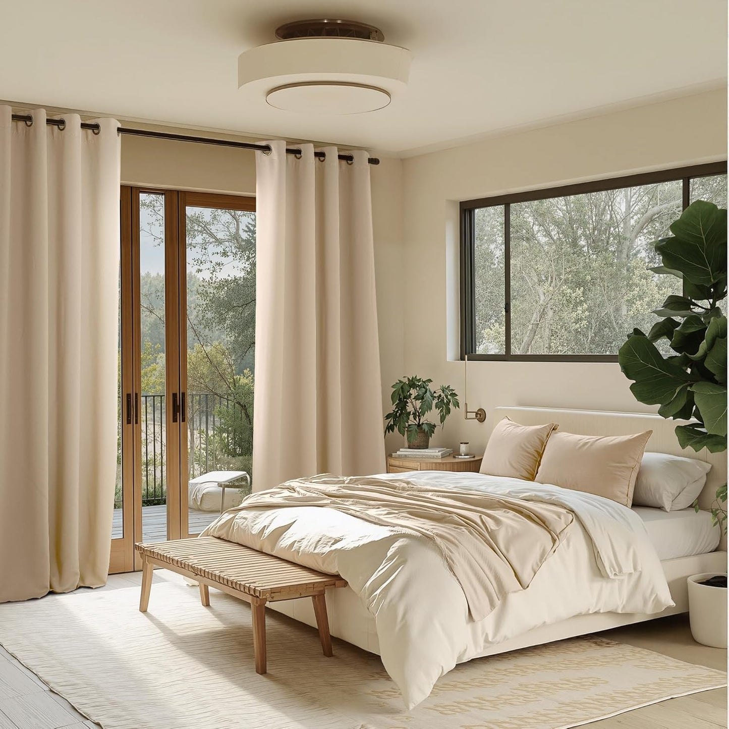 NICETOWN Biscotti Beige Blackout Curtains 72 Inches Long Thermal Insulated 2 Panels Set, W52 Soundproof Light Blocking Drapes for Living Room, Bedroom, Window, Girls Room, W52 x L72