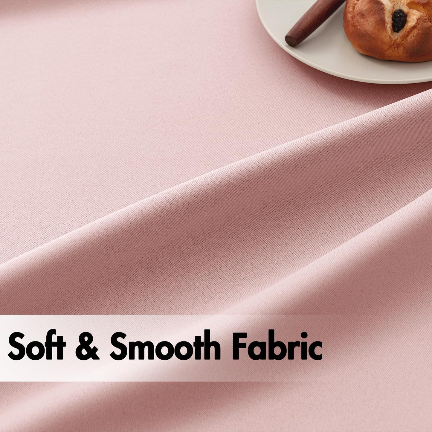 ANRODUO Light Pink Blackout Curtains for Girls Bedroom Living Room, Back Tab Rod Pocket Pinch Pleated Thermal Insulated Room Darkening Curtains 108 Inches Long 2 Panels, 52 x 108 Inch