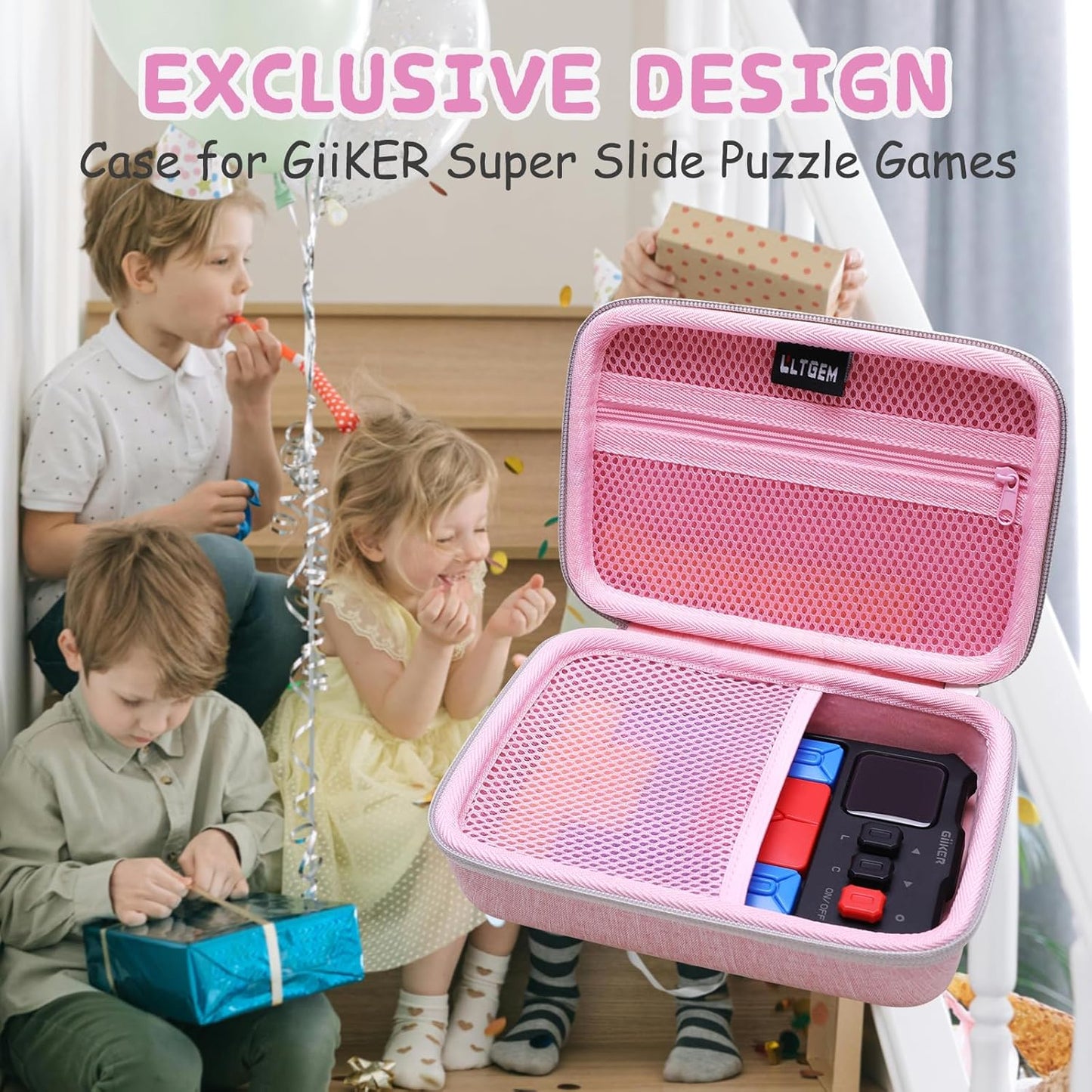 LTGEM Case Compatible with GiiKER Super Slide Puzzle Games, Pink