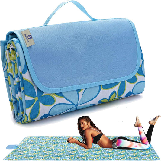 Picnic Blanket Beach Mat Extra Large Sandproof Waterproof Camping Blanket Portable Travel Blanket Play Mat for Outdoor Indoor Family Women Men Kids Beach BBQ Park Grass