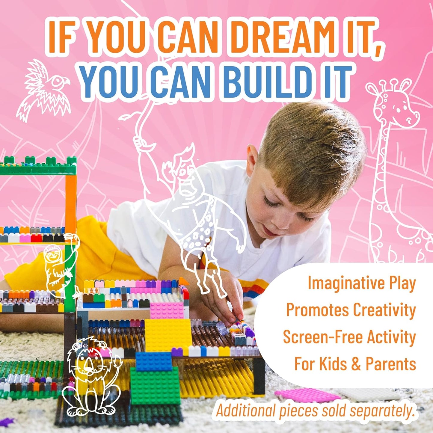 Strictly Briks Classic Bricks Starter Kit, Red, 96 Pieces, 2x4 Studs, Building Creative Play Set for Ages 3 and Up, 100% Compatible with All Major Brick Brands
