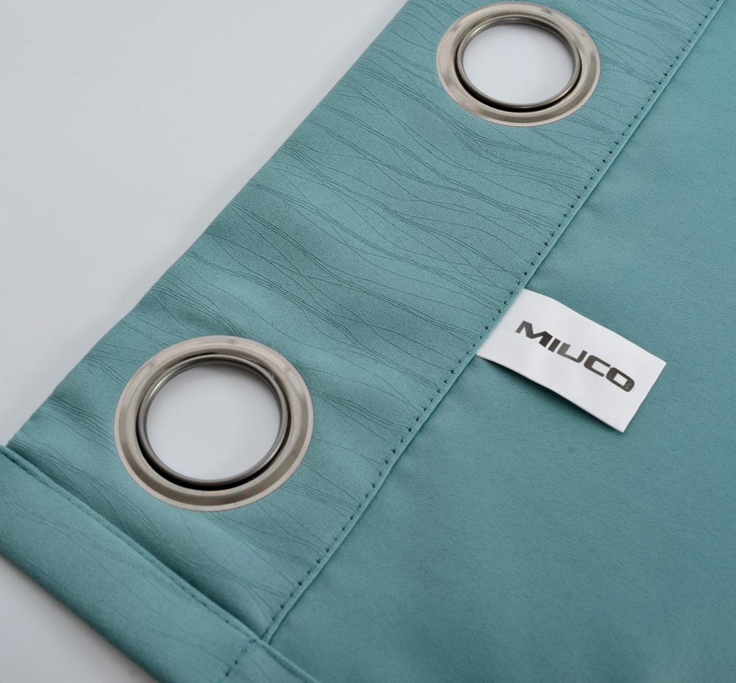 MIUCO Room Darkening Curtains Textured Grommet Thermal Insulated Blackout Curtains for Bedroom Set of 2 52x95 Inch Teal